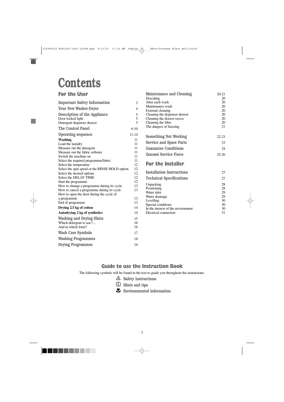Zanussi WJS 1265 W User Manual | Page 3 / 32