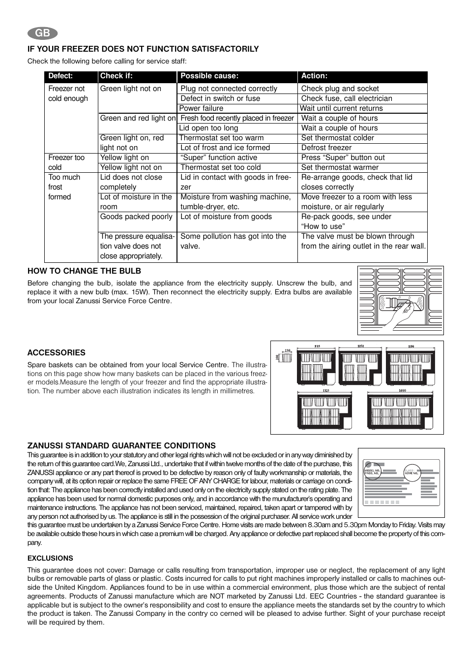 Zanussi ZFC 269 S User Manual | Page 4 / 6