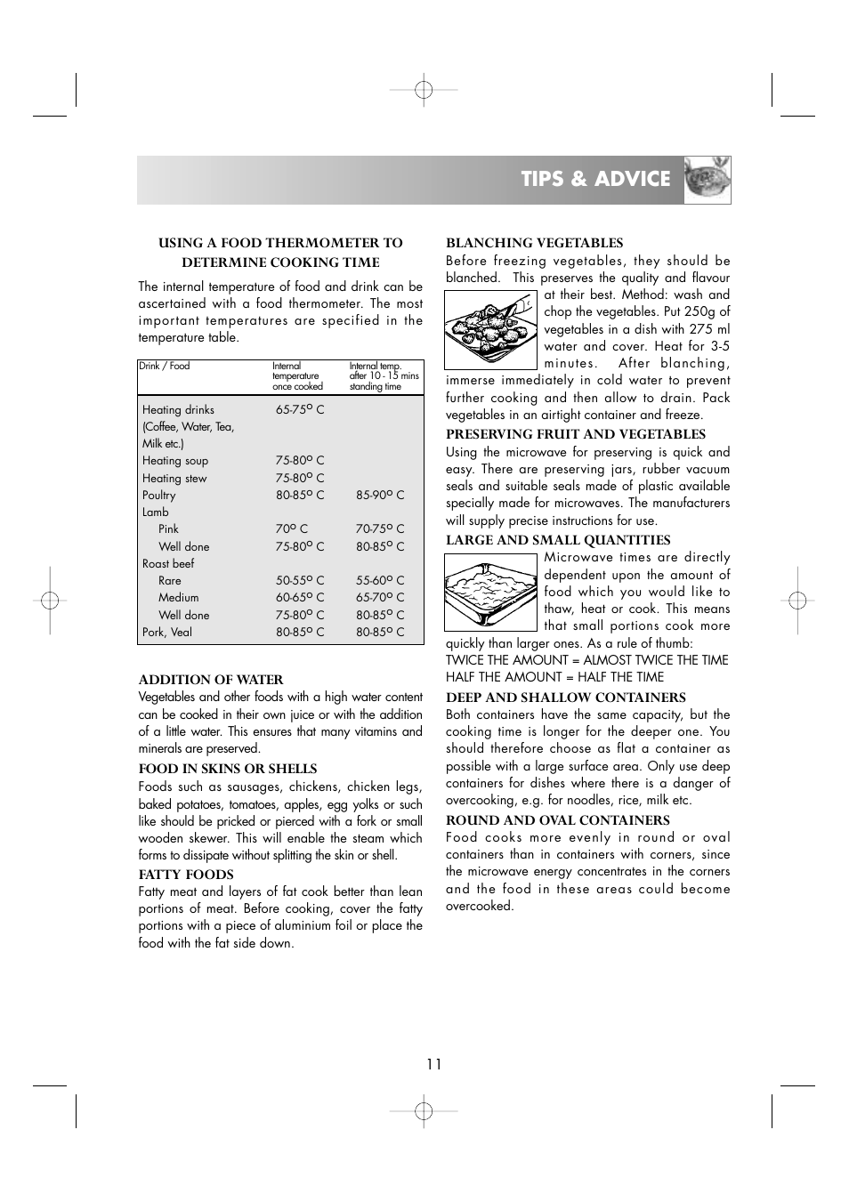 Tips & advice | Zanussi ZM266STG User Manual | Page 13 / 56