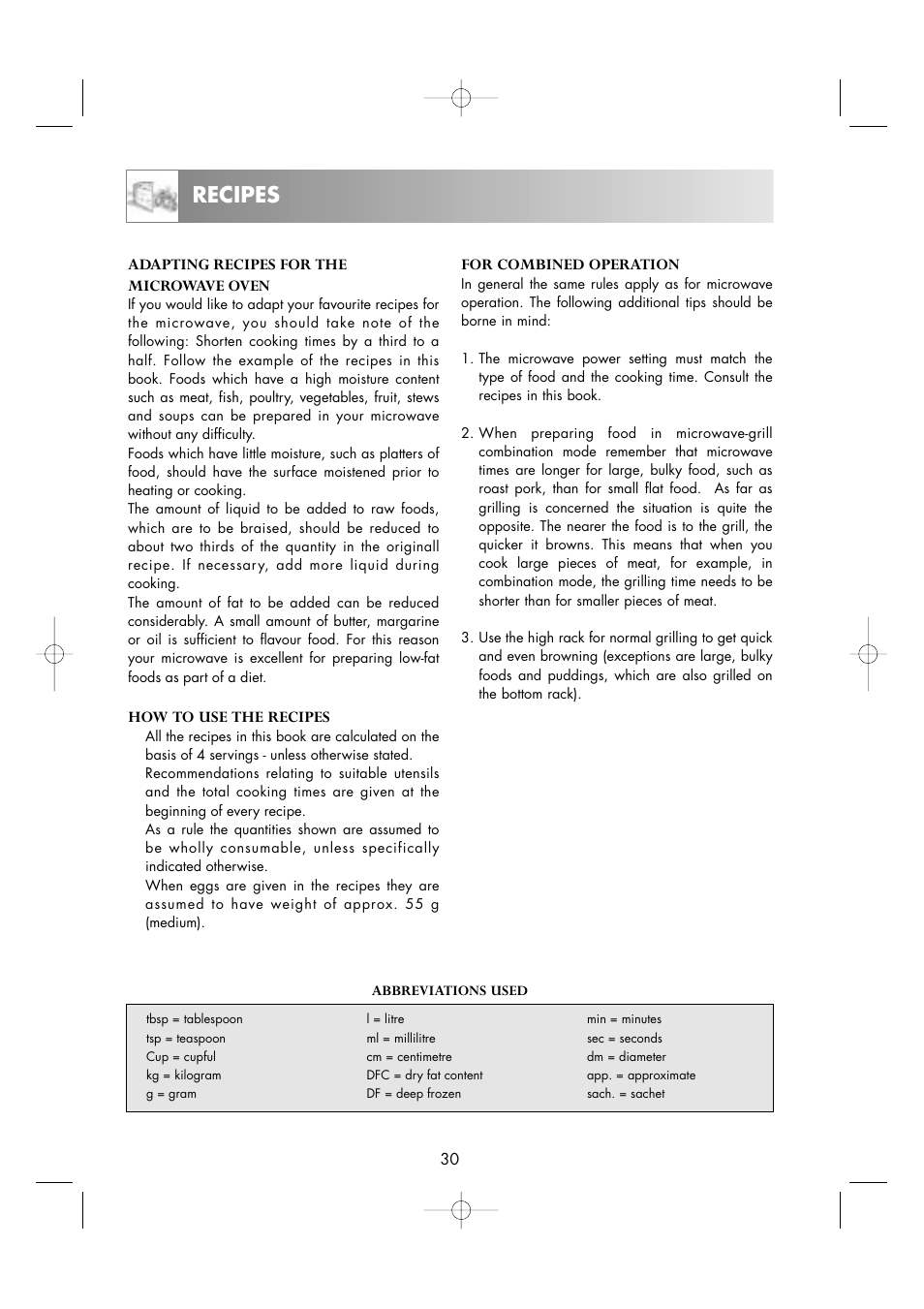 Recipes | Zanussi ZM266STG User Manual | Page 32 / 56