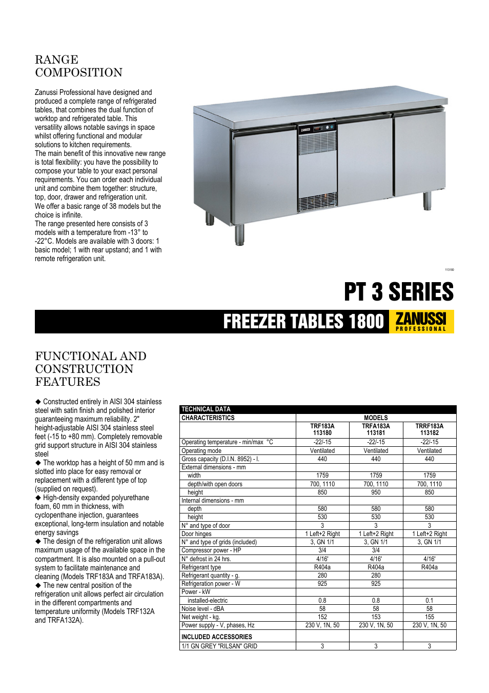 Zanussi 113180 User Manual | 4 pages