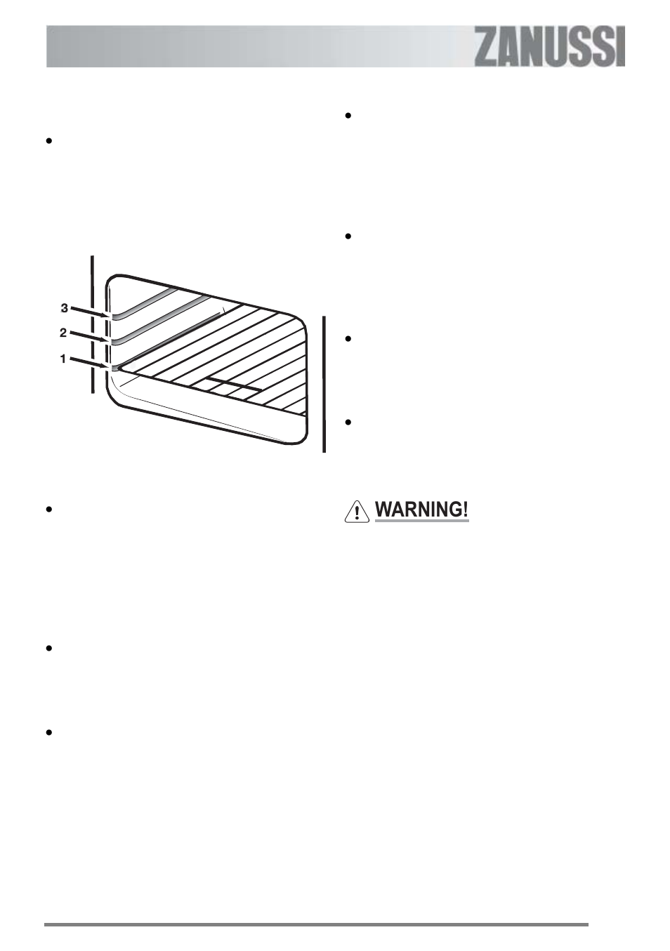 Hints and tips, Warning | Zanussi ZKC 6000W User Manual | Page 13 / 32