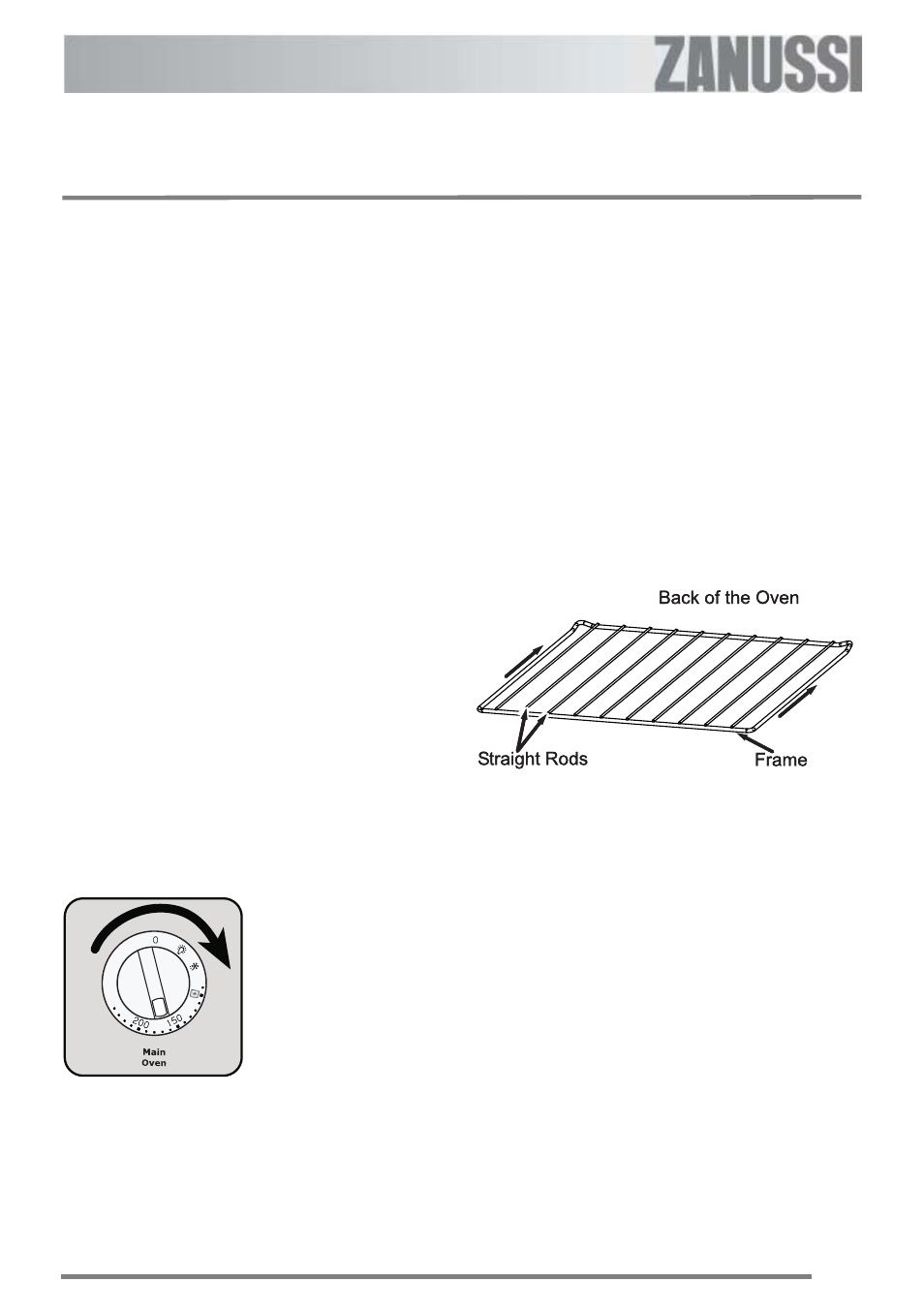 The main oven, Batch baking, Preheating | Cooking temperatures, Using the main oven | Zanussi ZKC 6000W User Manual | Page 14 / 32