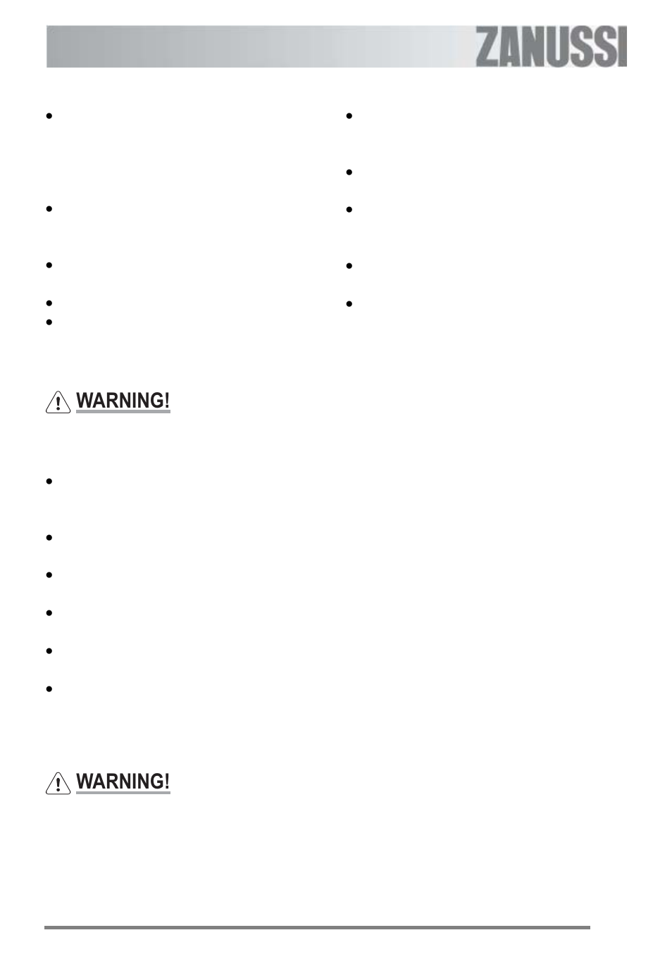 Cleaning and maintenance, Warning | Zanussi ZKC 6000W User Manual | Page 4 / 32