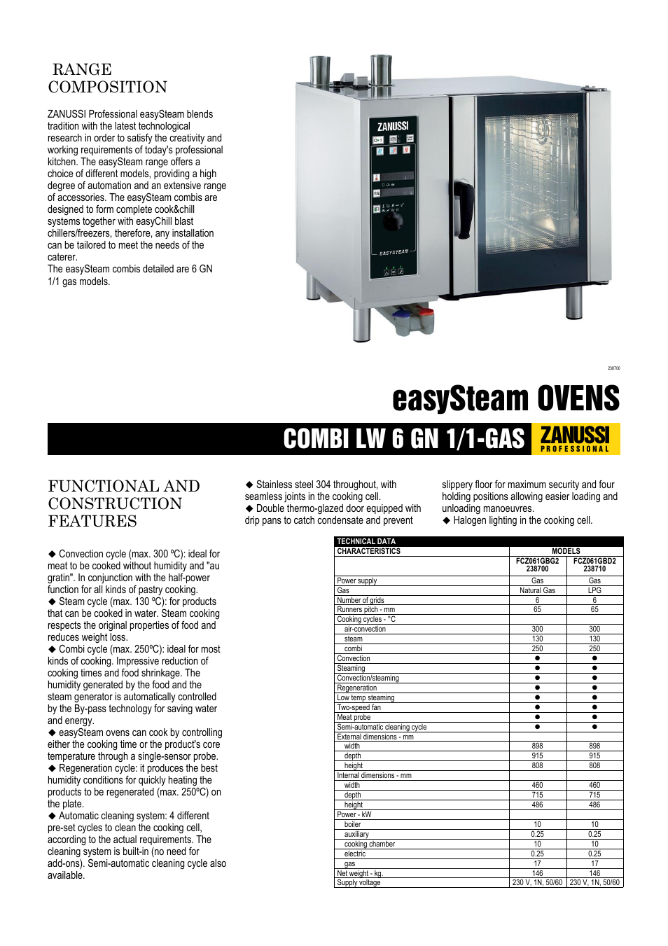 Zanussi easySteam FCZ061GBG User Manual | 3 pages