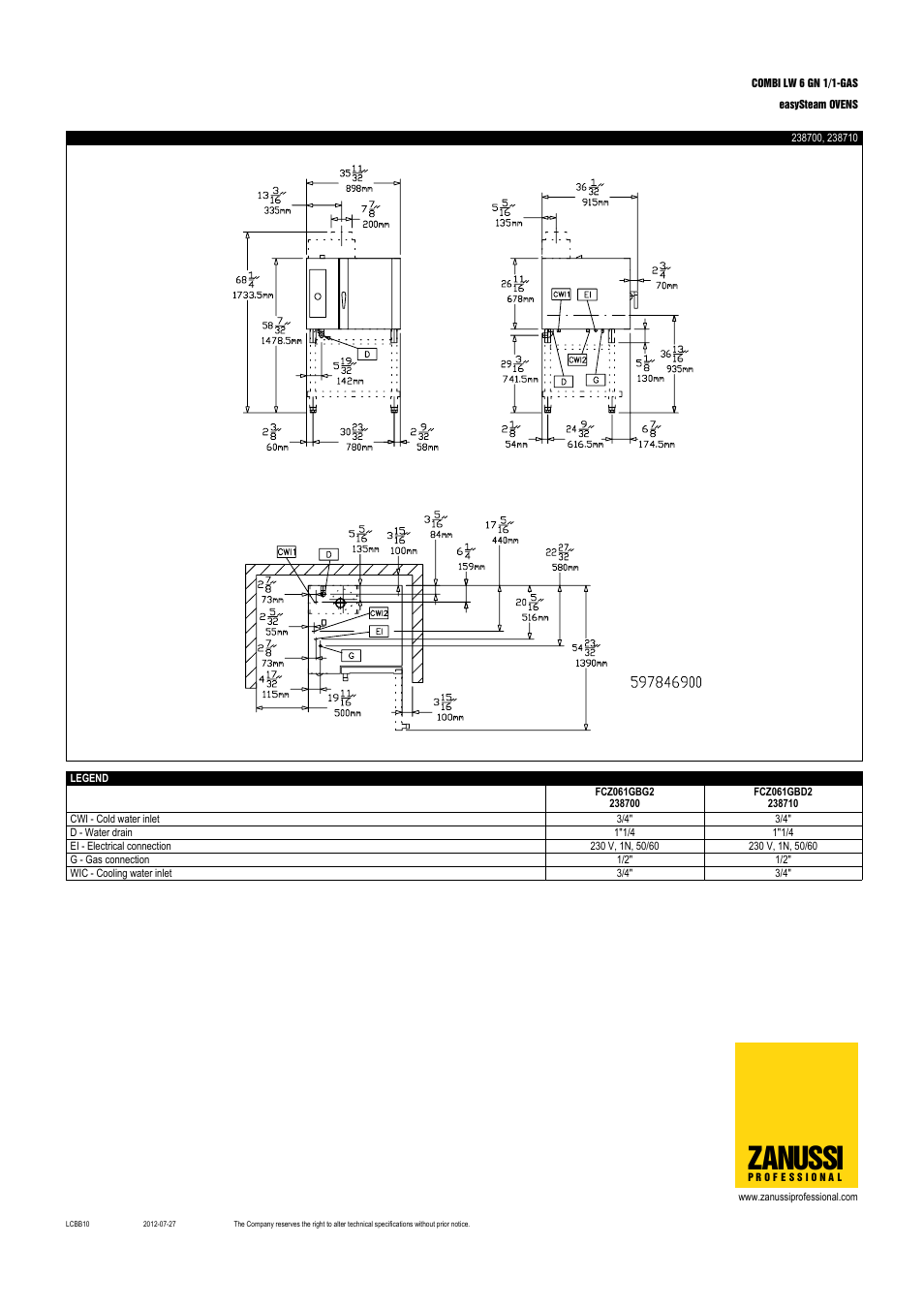 Zanussi | Zanussi easySteam FCZ061GBG User Manual | Page 3 / 3