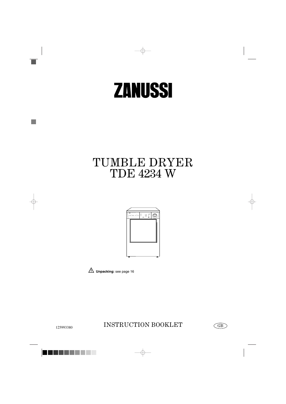 Zanussi TDE 4234 W User Manual | 19 pages