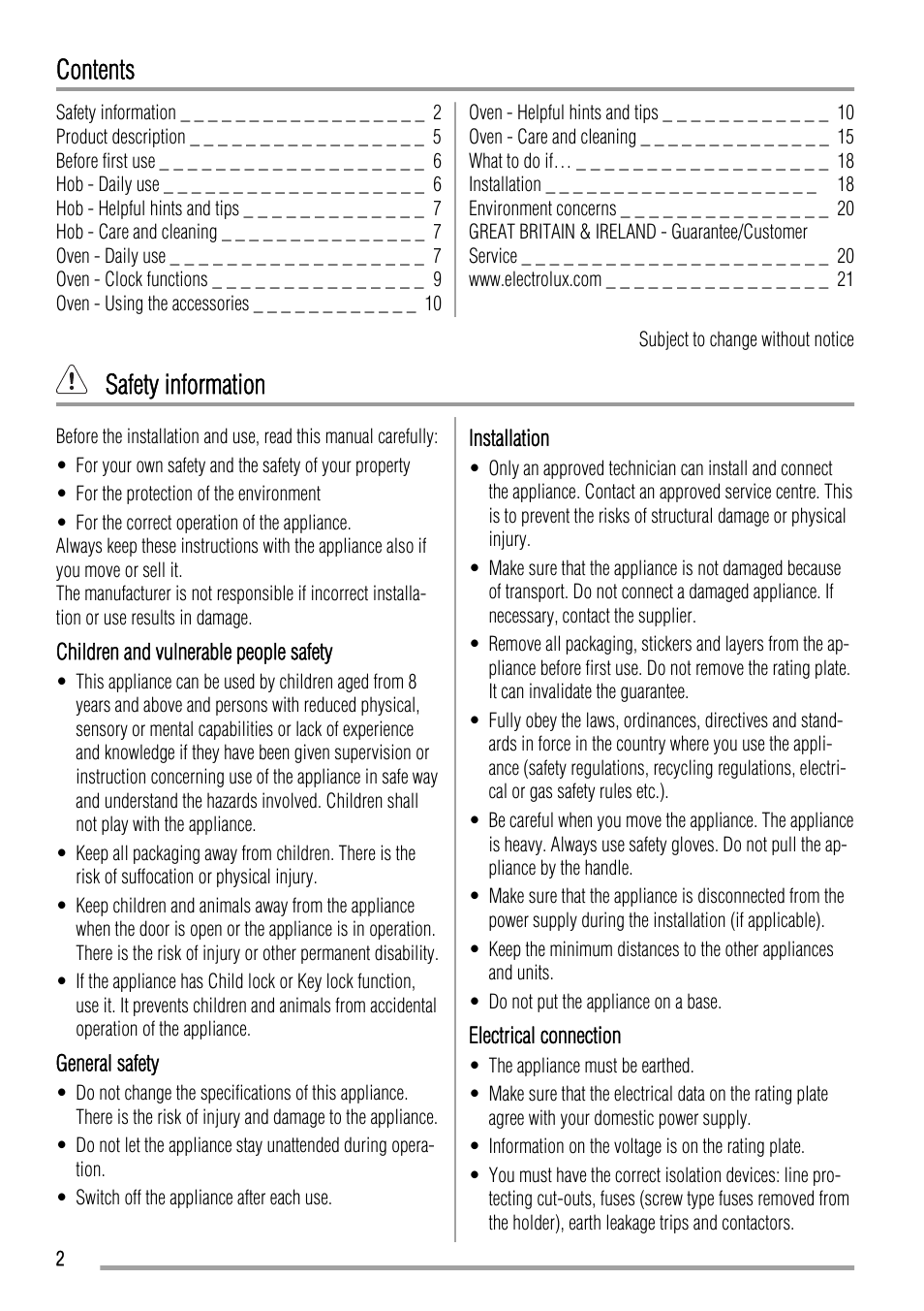 Zanussi ZCV663 User Manual | Page 2 / 24