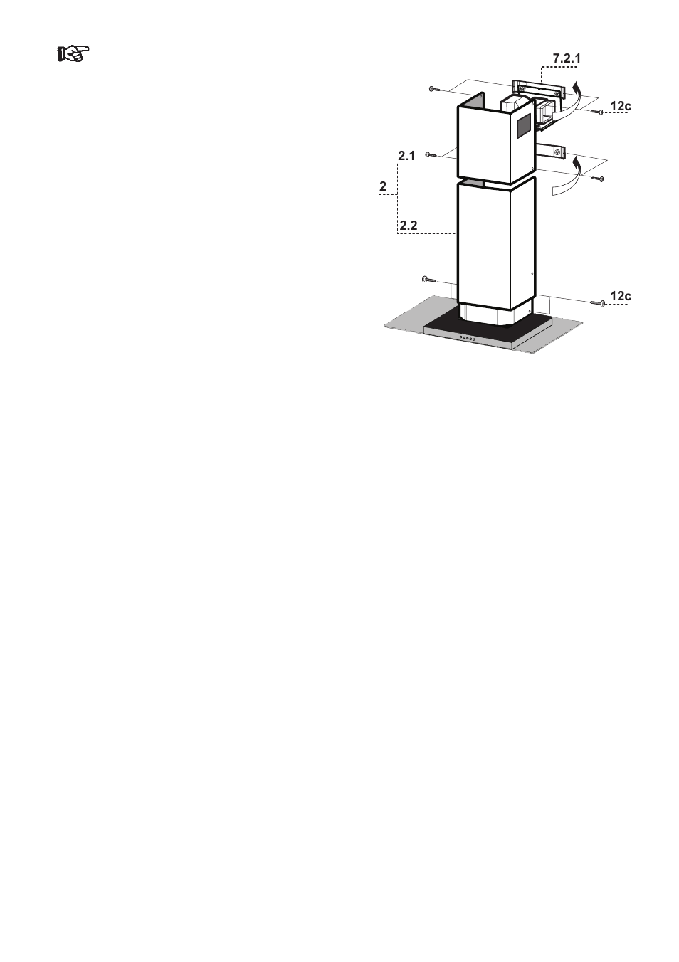 Fitting the chimney stack | Zanussi ZHC 950 User Manual | Page 17 / 20