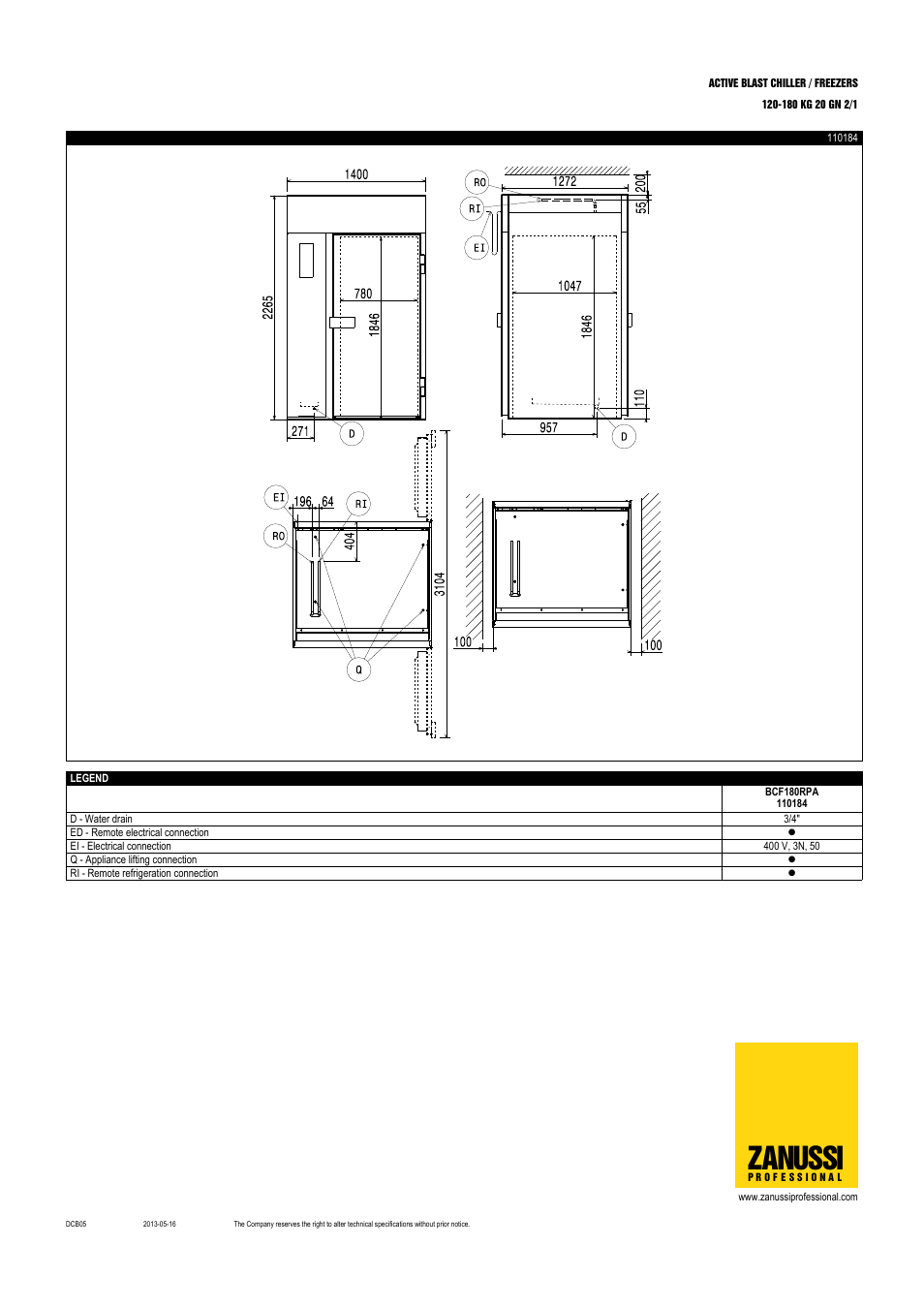 Zanussi | Zanussi BCF120A User Manual | Page 5 / 5