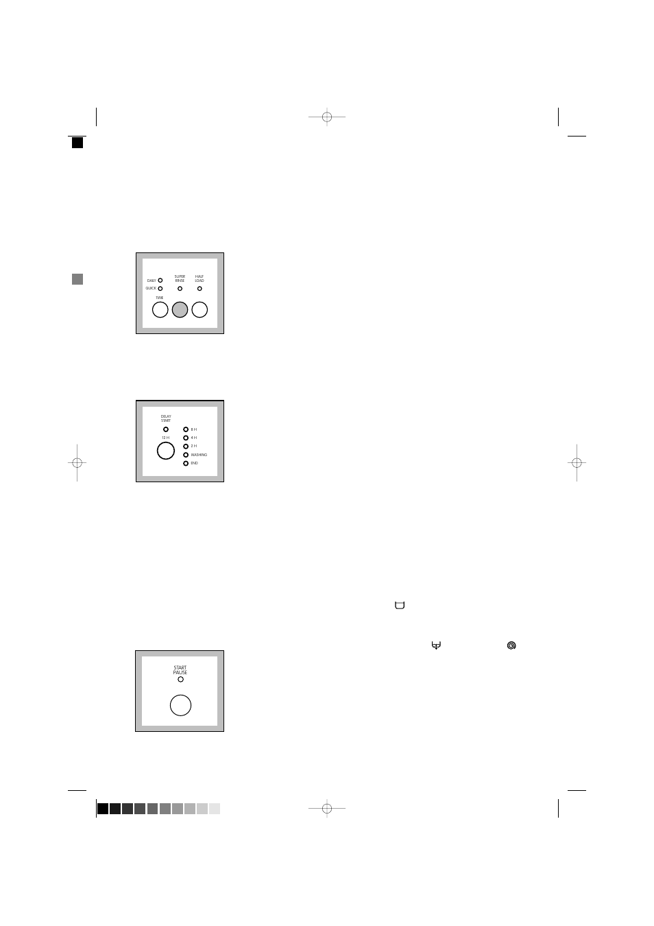 Select the required option, Select the delay start, Start the programme | Altering a programme, Interrupting a programme, Cancelling a programme, Opening the door after the programme has started, At the end of the programme | Zanussi FS 1555 W User Manual | Page 10 / 28