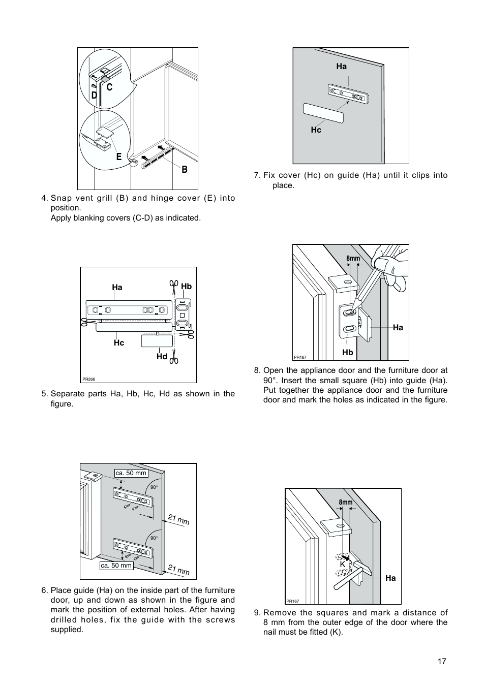 Be c d | Zanussi ZBF 6114 User Manual | Page 17 / 20