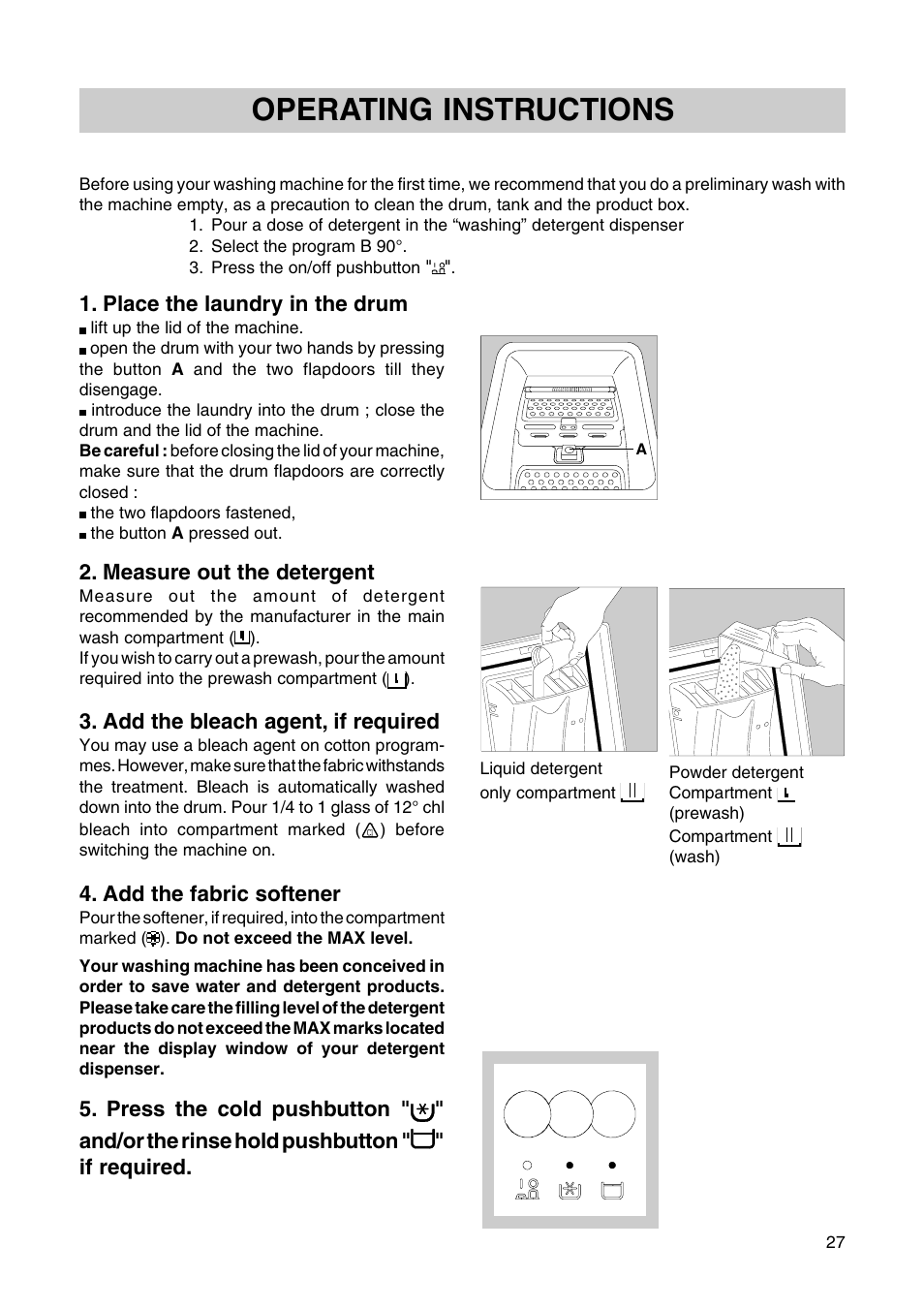 Operating instructions | Zanussi T 503 User Manual | Page 7 / 21