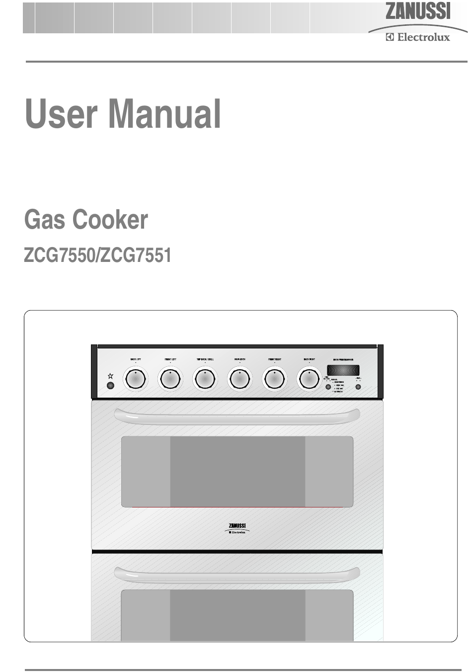 Zanussi ZCG7551 User Manual | 44 pages