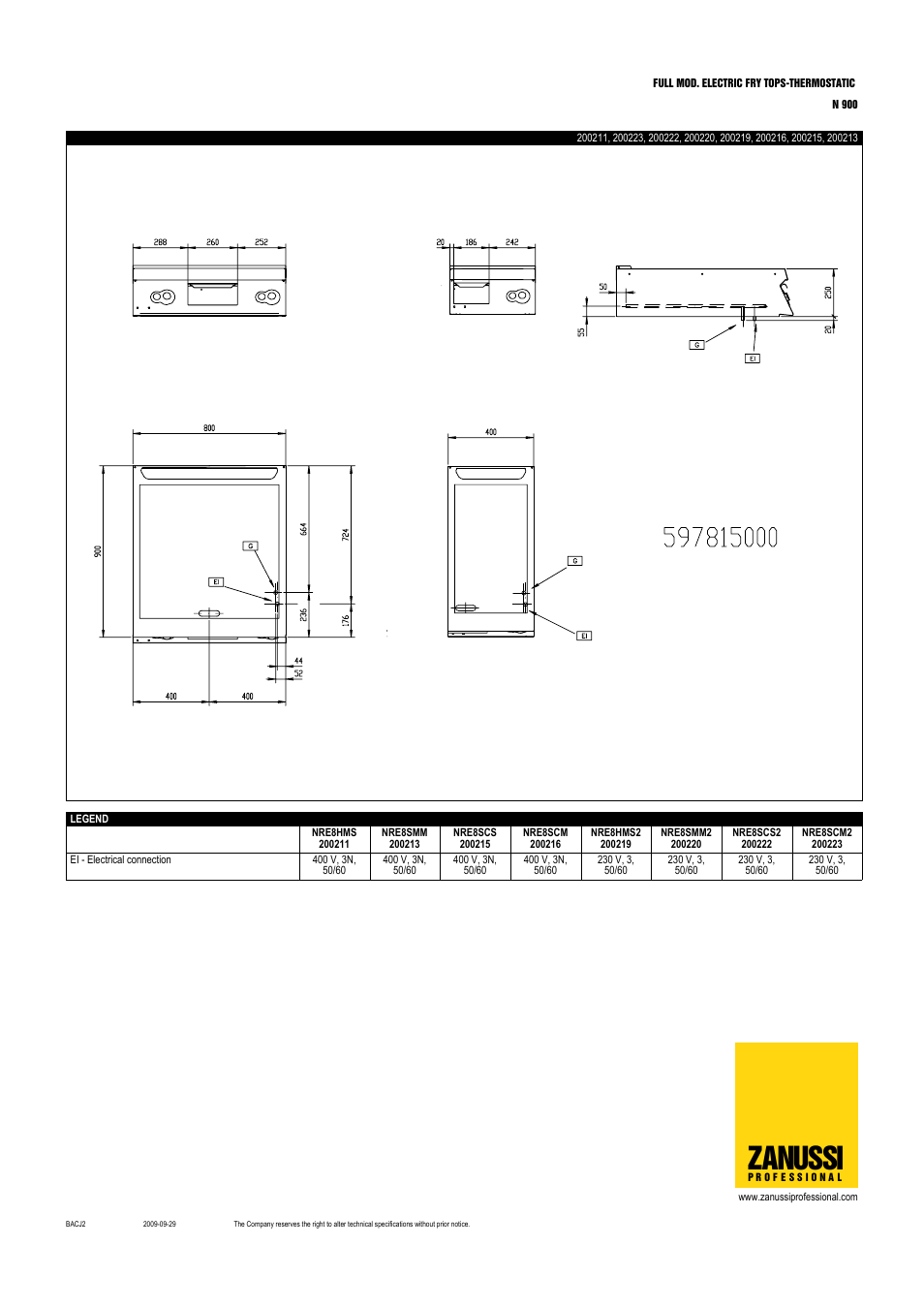 Zanussi | Zanussi 200215 User Manual | Page 3 / 3