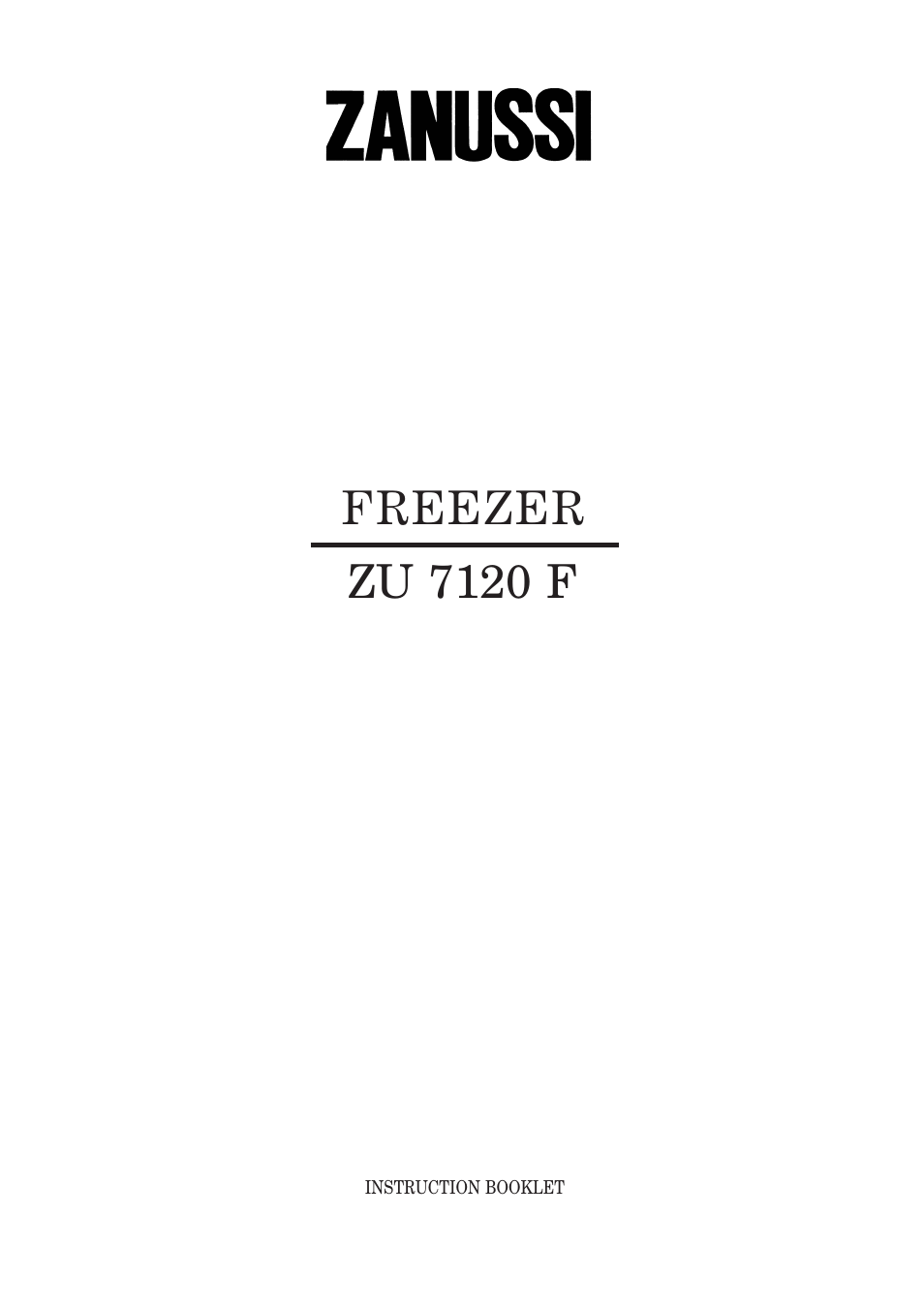 Zanussi ZU 7120 F User Manual | 20 pages