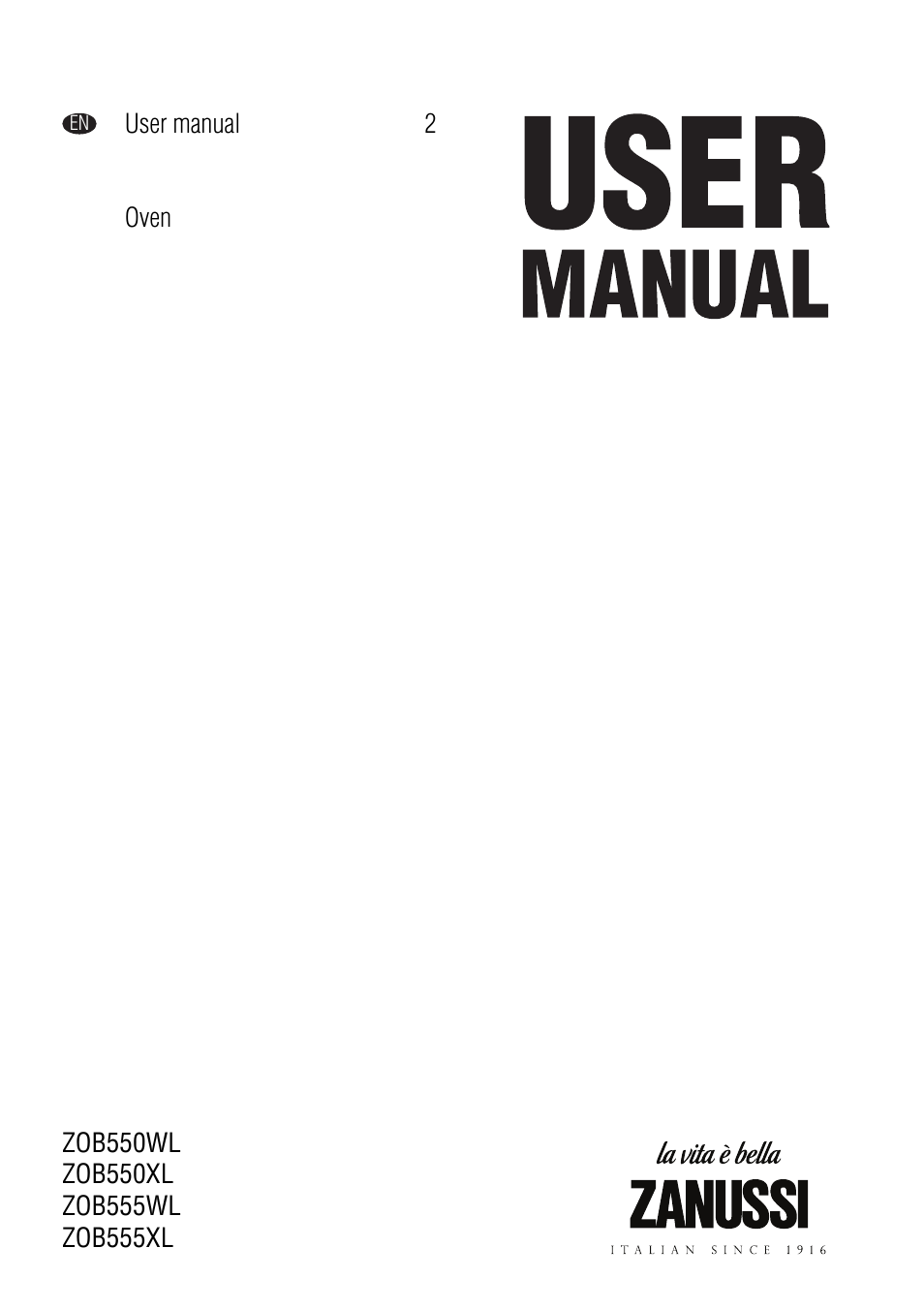 Zanussi ZOB550WL User Manual | 16 pages