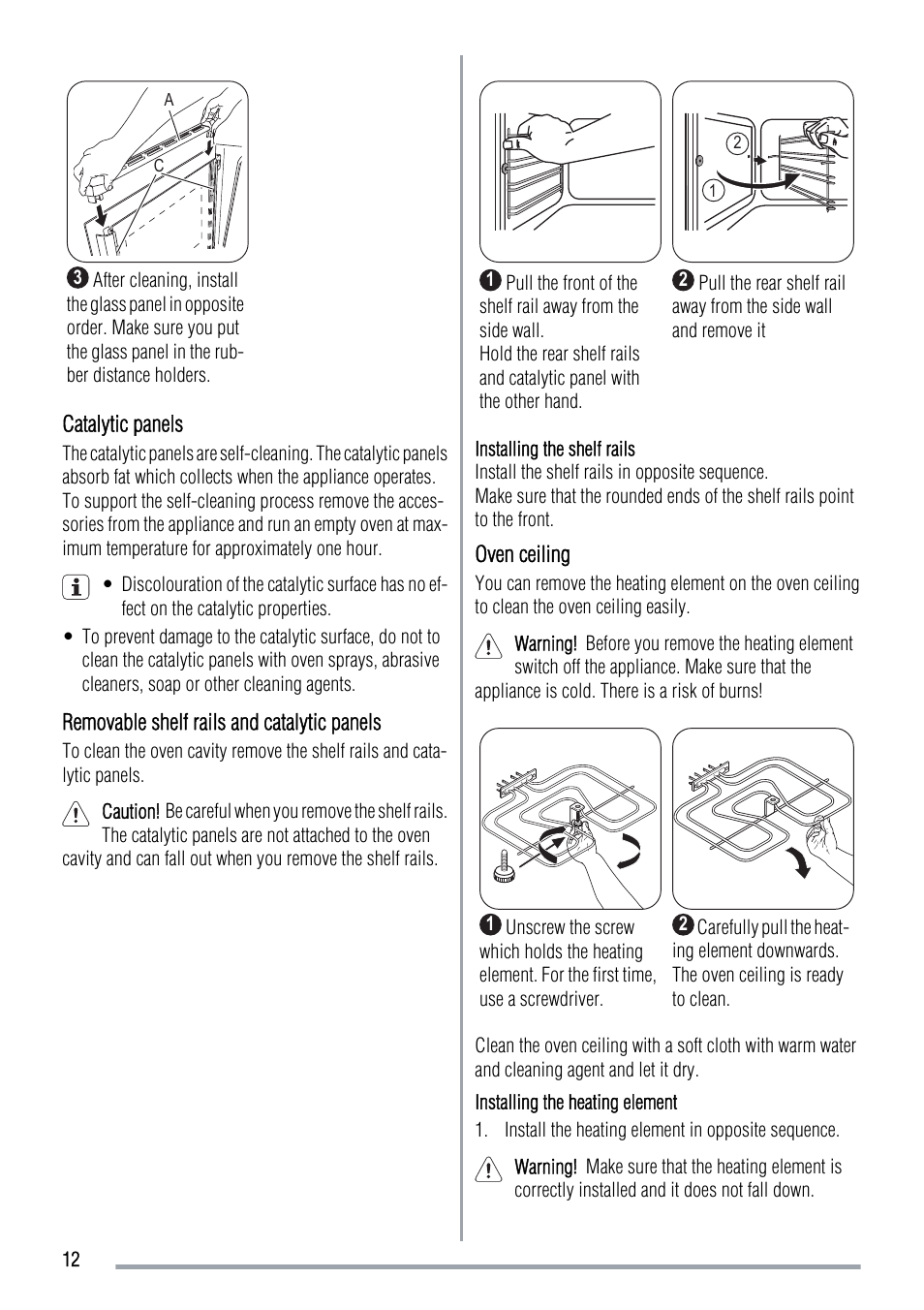 Zanussi ZOB550WL User Manual | Page 12 / 16