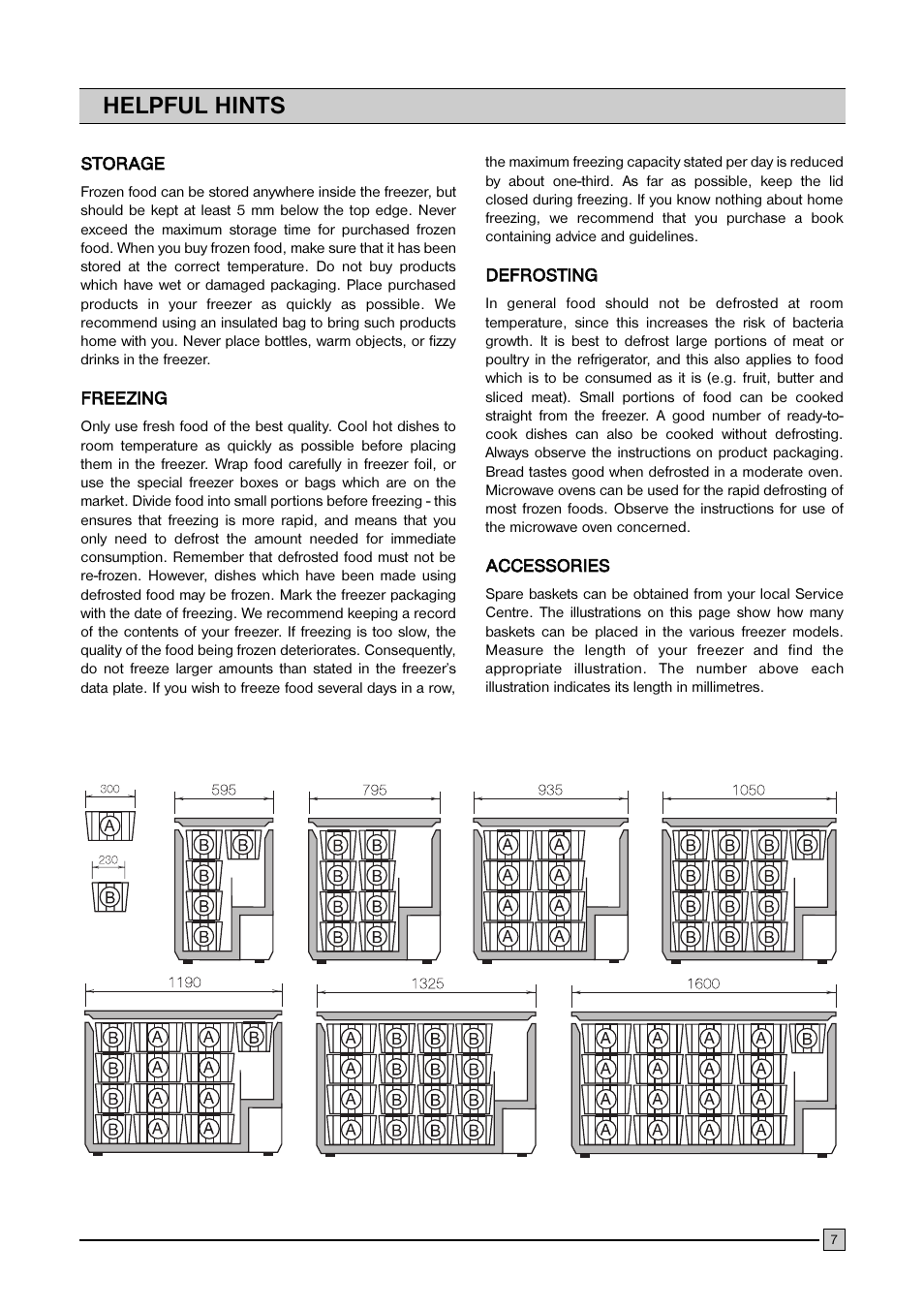 Helpful hints | Zanussi ZCF 410 User Manual | Page 7 / 11