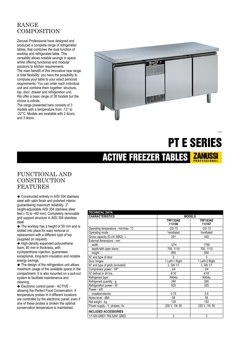 Zanussi 113187 User Manual | 4 pages