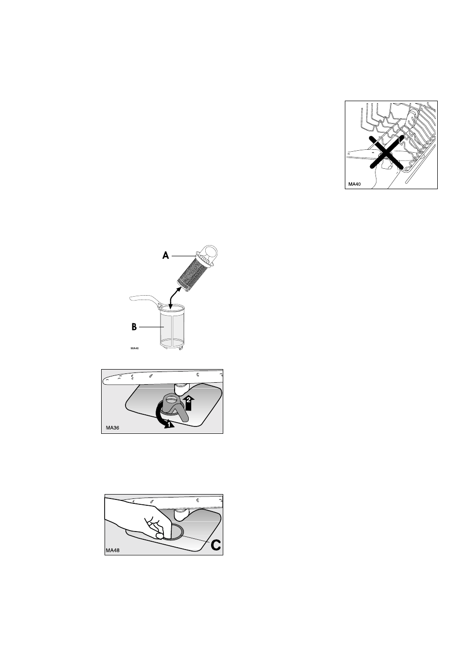 Maintenance and cleaning, Cleaning the filters, Prolonged periods of non-operation | Frost precautions, Moving the machine | Zanussi ZSF 6161 S User Manual | Page 14 / 24