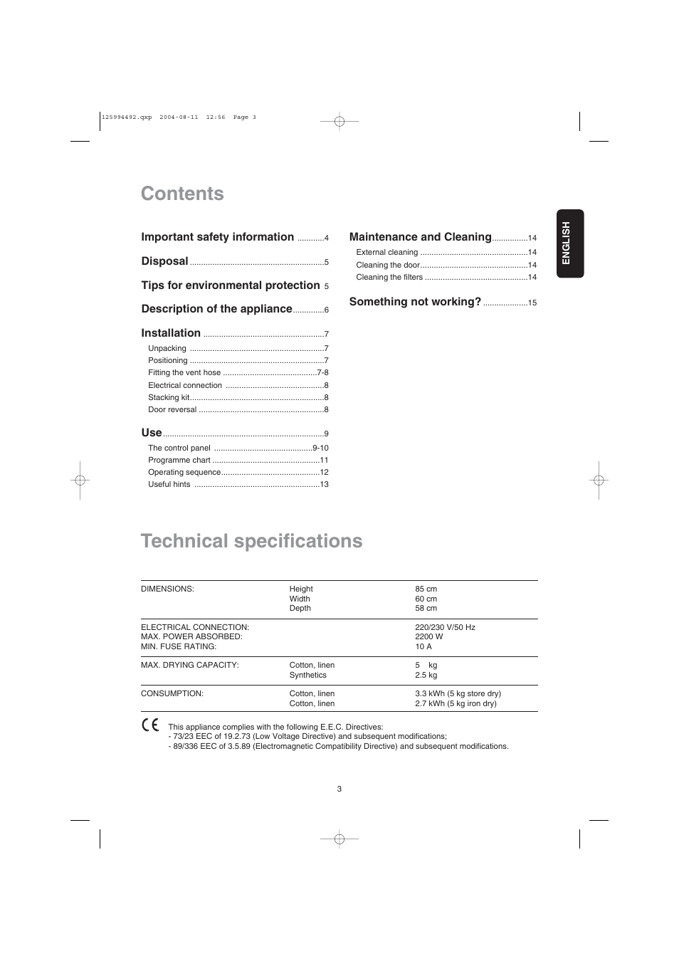 Zanussi TDE 4224 User Manual | Page 3 / 16