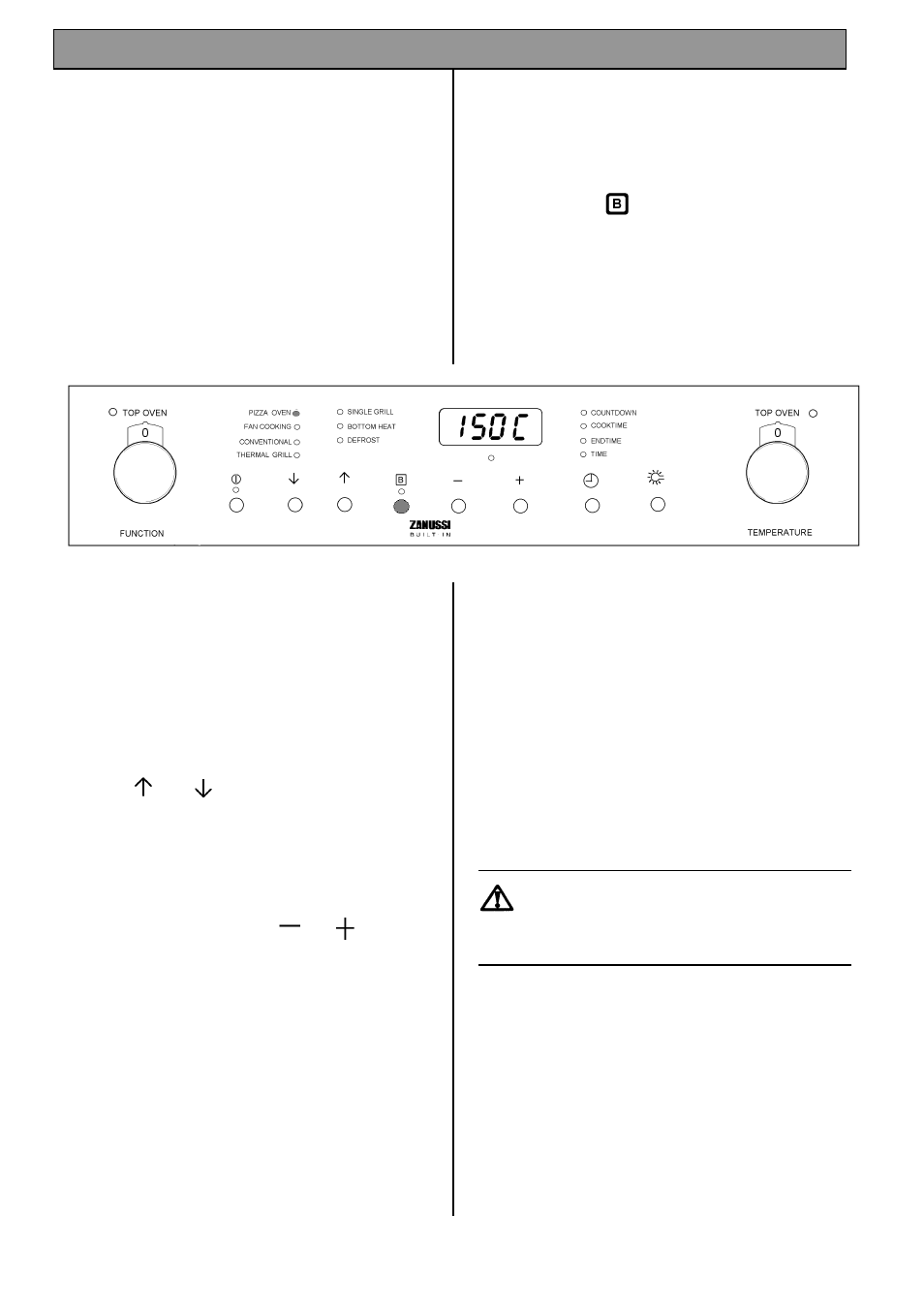 Boost function & pizza oven function | Zanussi ZDQ 895 User Manual | Page 20 / 48