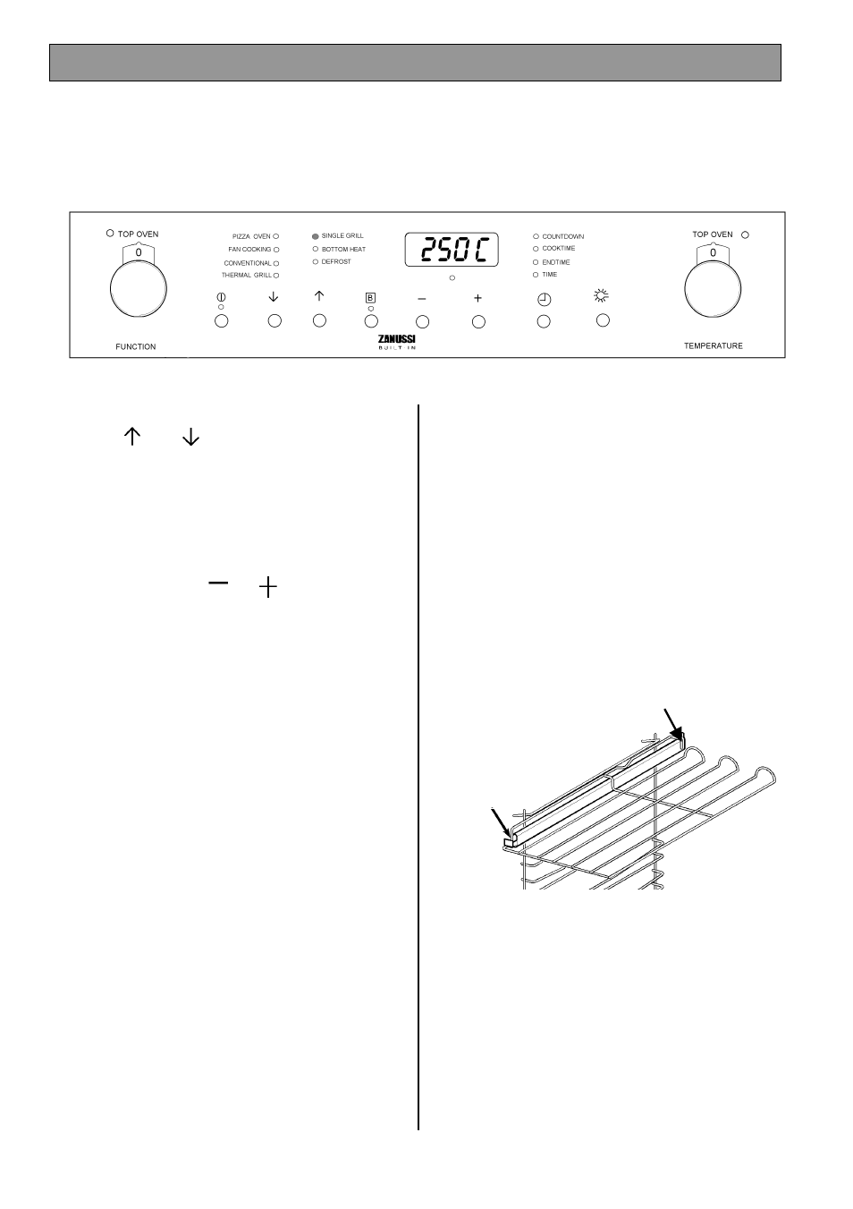 The conventional top oven the main oven - grill | Zanussi ZDQ 895 User Manual | Page 28 / 48