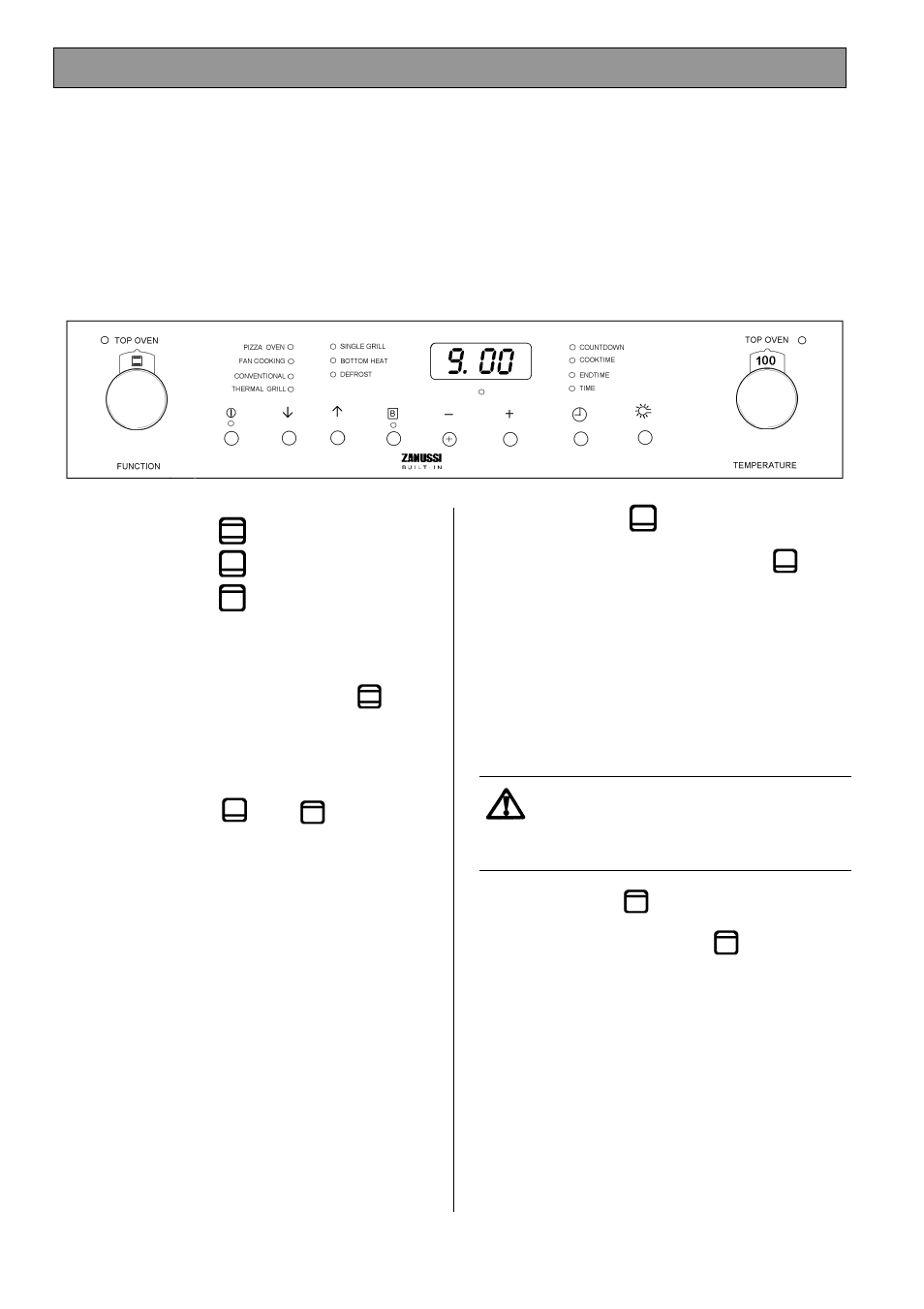 The top oven | Zanussi ZDQ 895 User Manual | Page 34 / 48