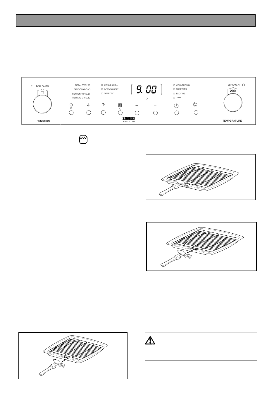 The second oven grill the top oven grill | Zanussi ZDQ 895 User Manual | Page 38 / 48