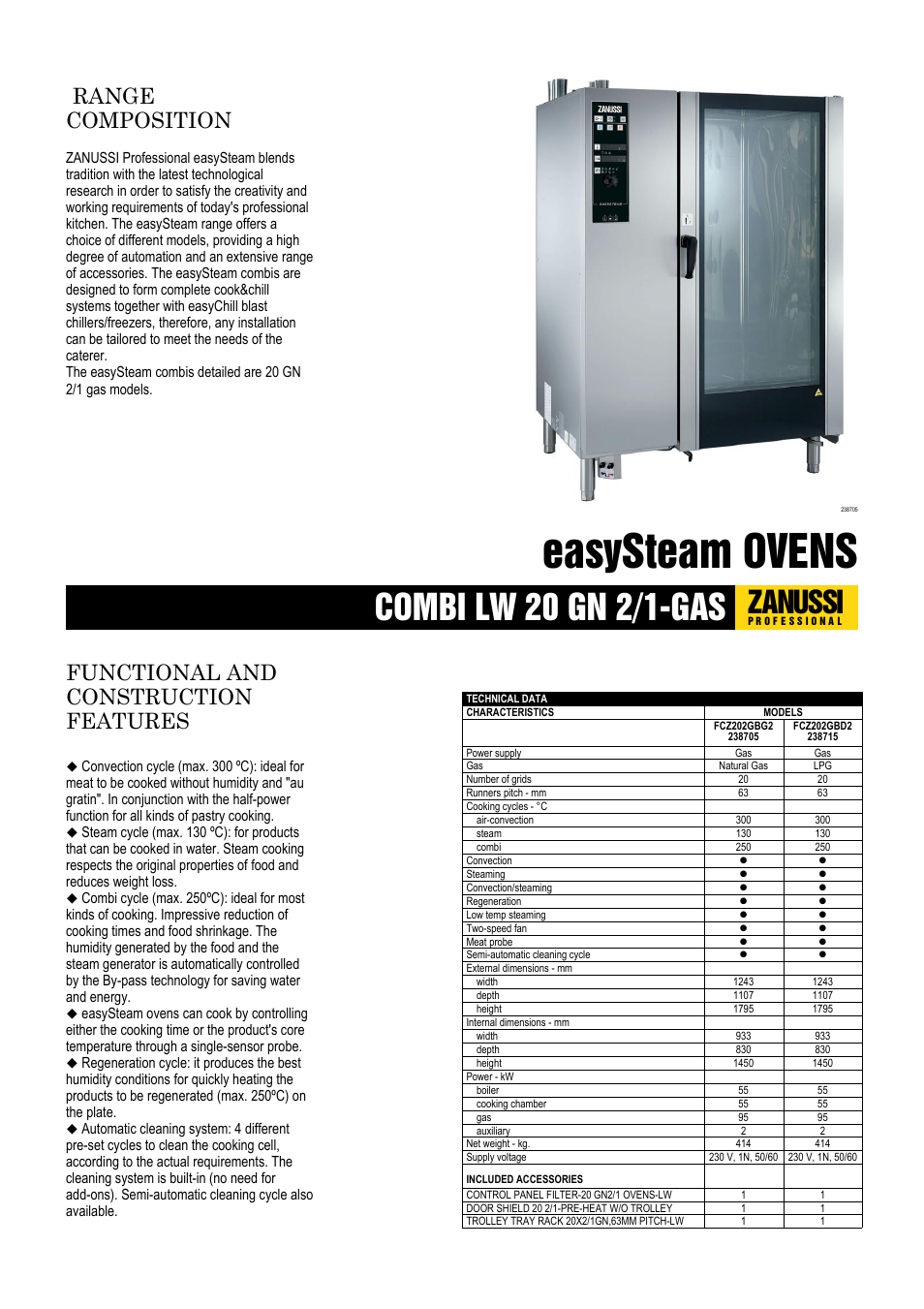 Zanussi easySteam FCZ202GBG User Manual | 3 pages