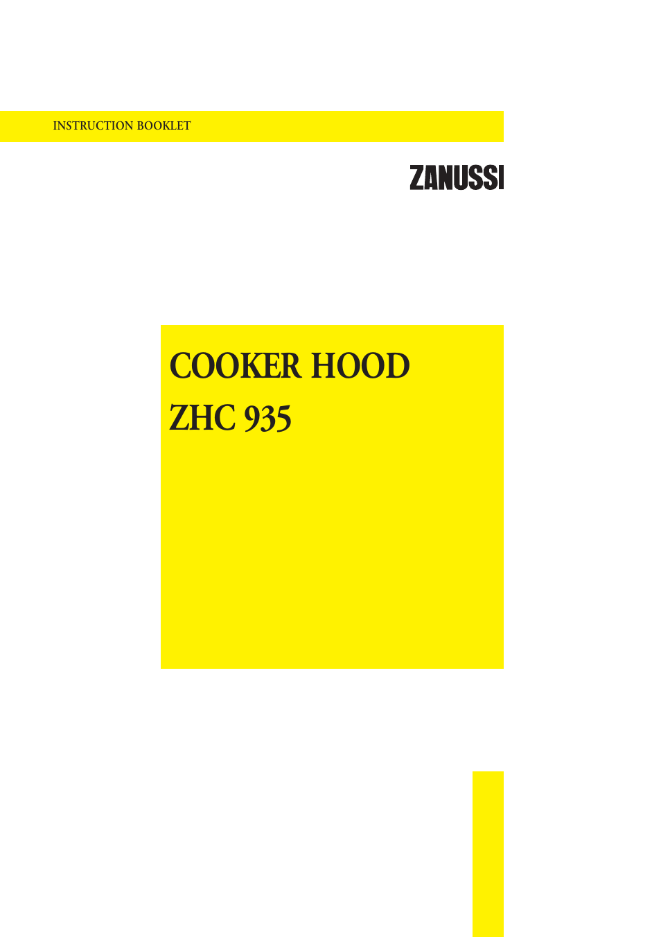 Zanussi ZHC 935 User Manual | 19 pages