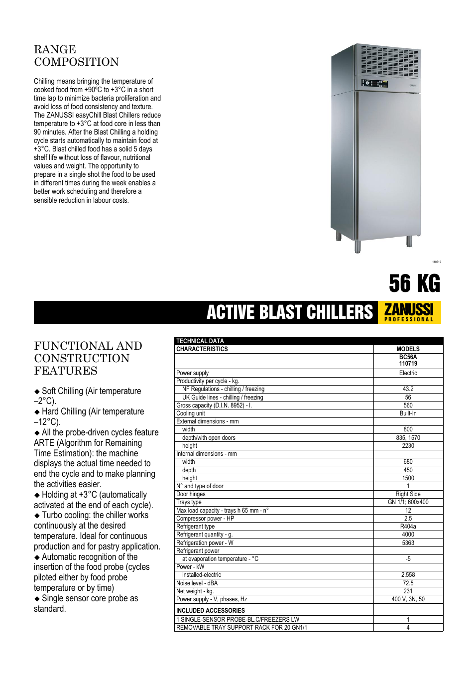 Zanussi 110720 User Manual | 3 pages