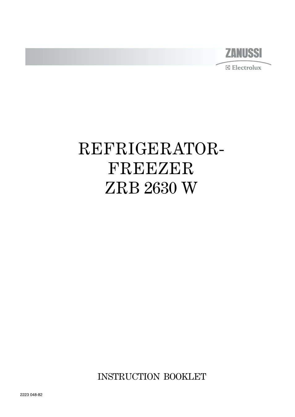 Zanussi ZRB 2630 W User Manual | 20 pages