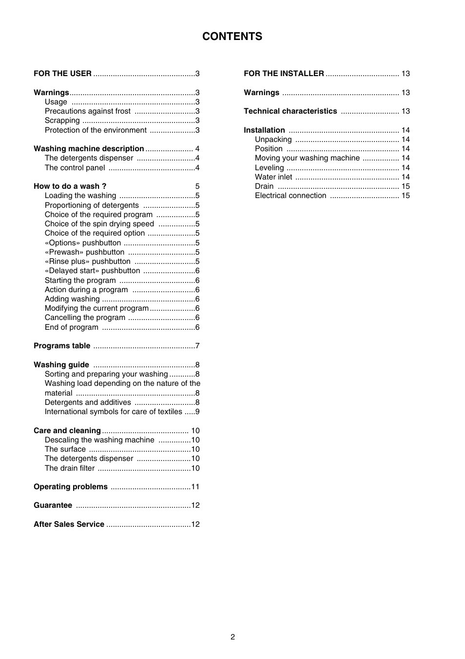 Zanussi TE 962 V User Manual | Page 2 / 16