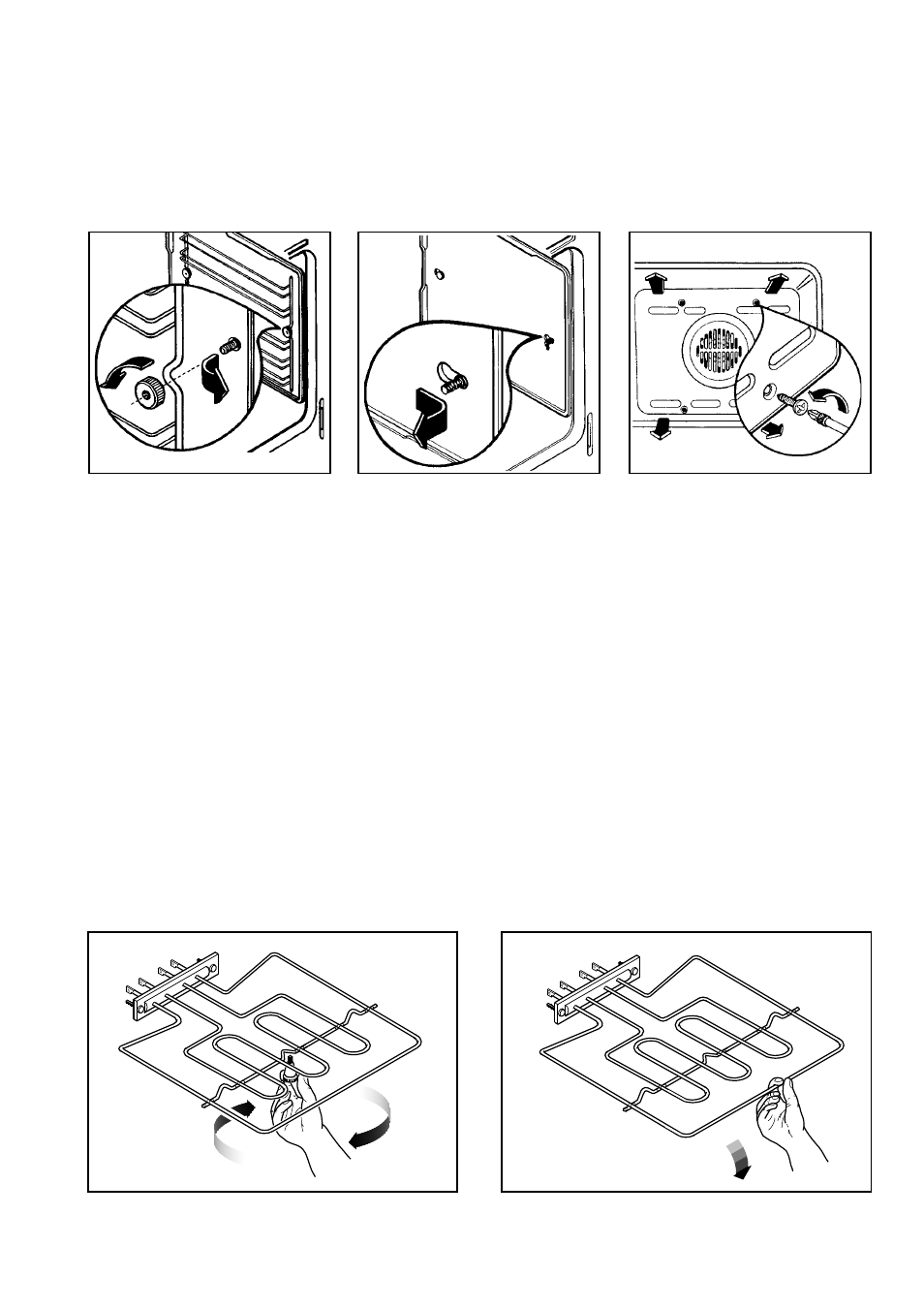 Removing the self-cleaning panels, The hinged grill | Zanussi MULTI BUILT-IN OVENS ZBC 741 User Manual | Page 12 / 16