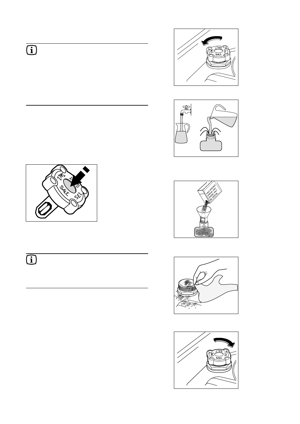 Filling with salt | Zanussi DA 6152 User Manual | Page 11 / 24