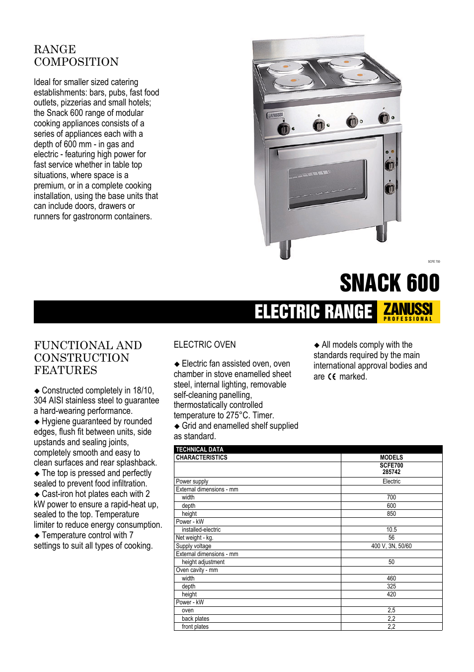 Zanussi 285742 User Manual | 2 pages