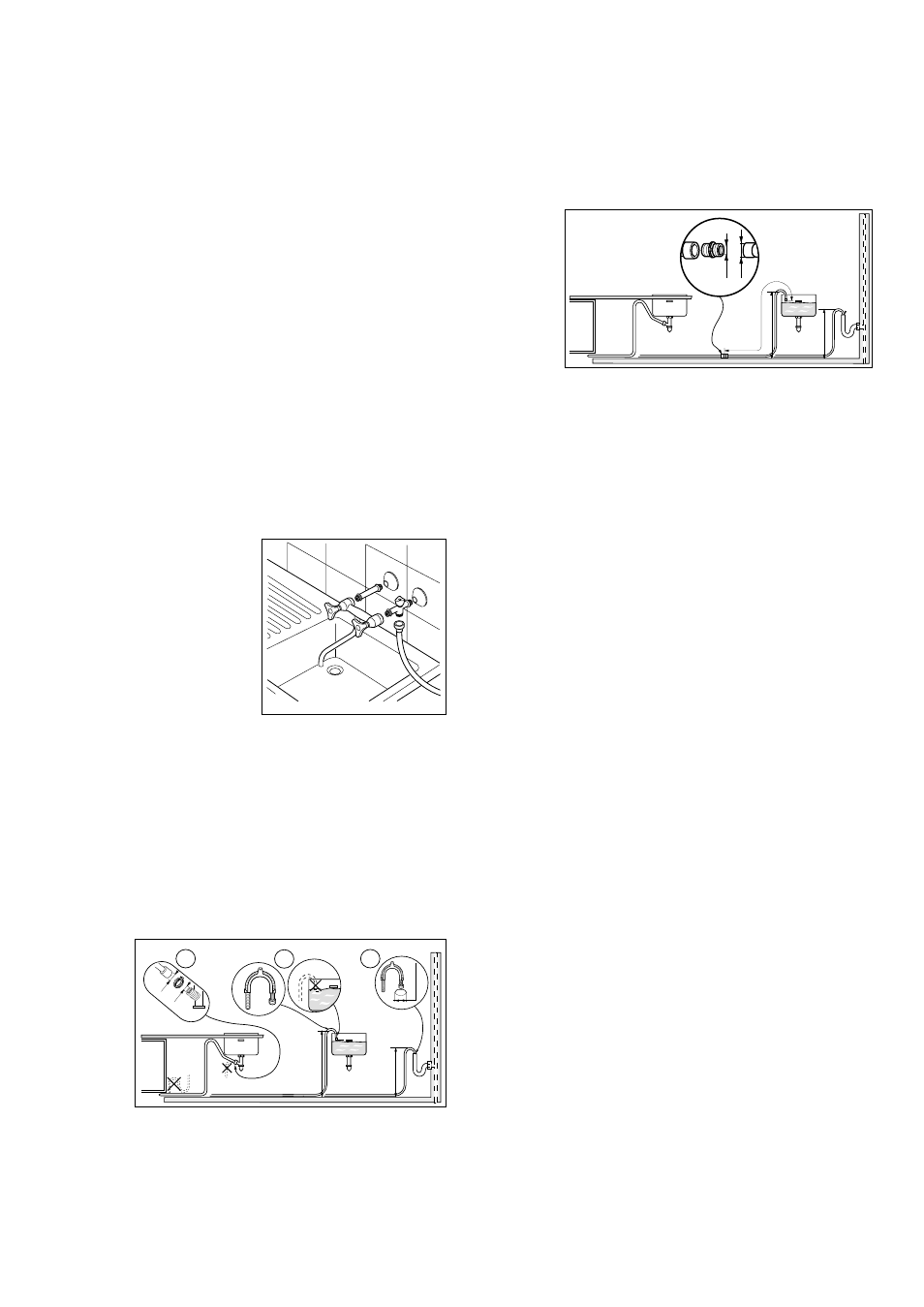 Installation instructions, Water supply connections, Water outlet hose connection | Zanussi DE 6755 User Manual | Page 17 / 20