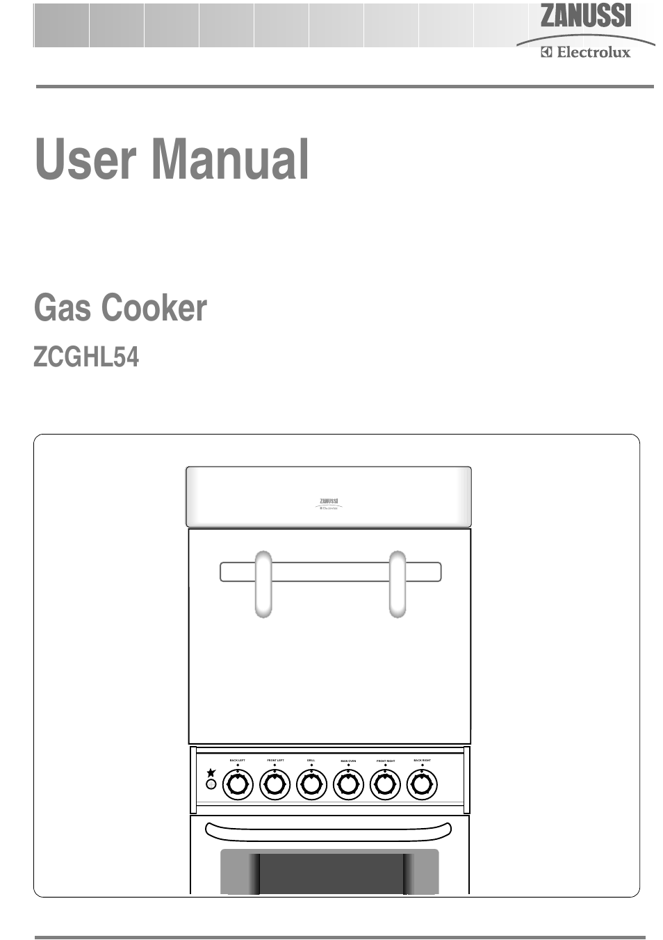 Zanussi ZCGHL54 User Manual | 36 pages