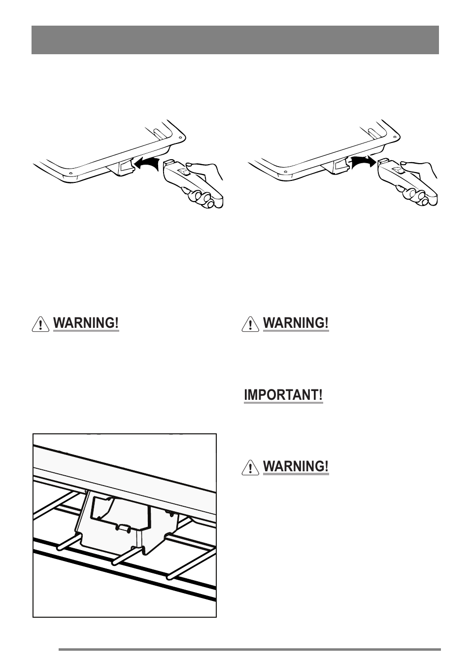 The grill pan and handle, Warning, Important | Zanussi FH10 User Manual | Page 16 / 44