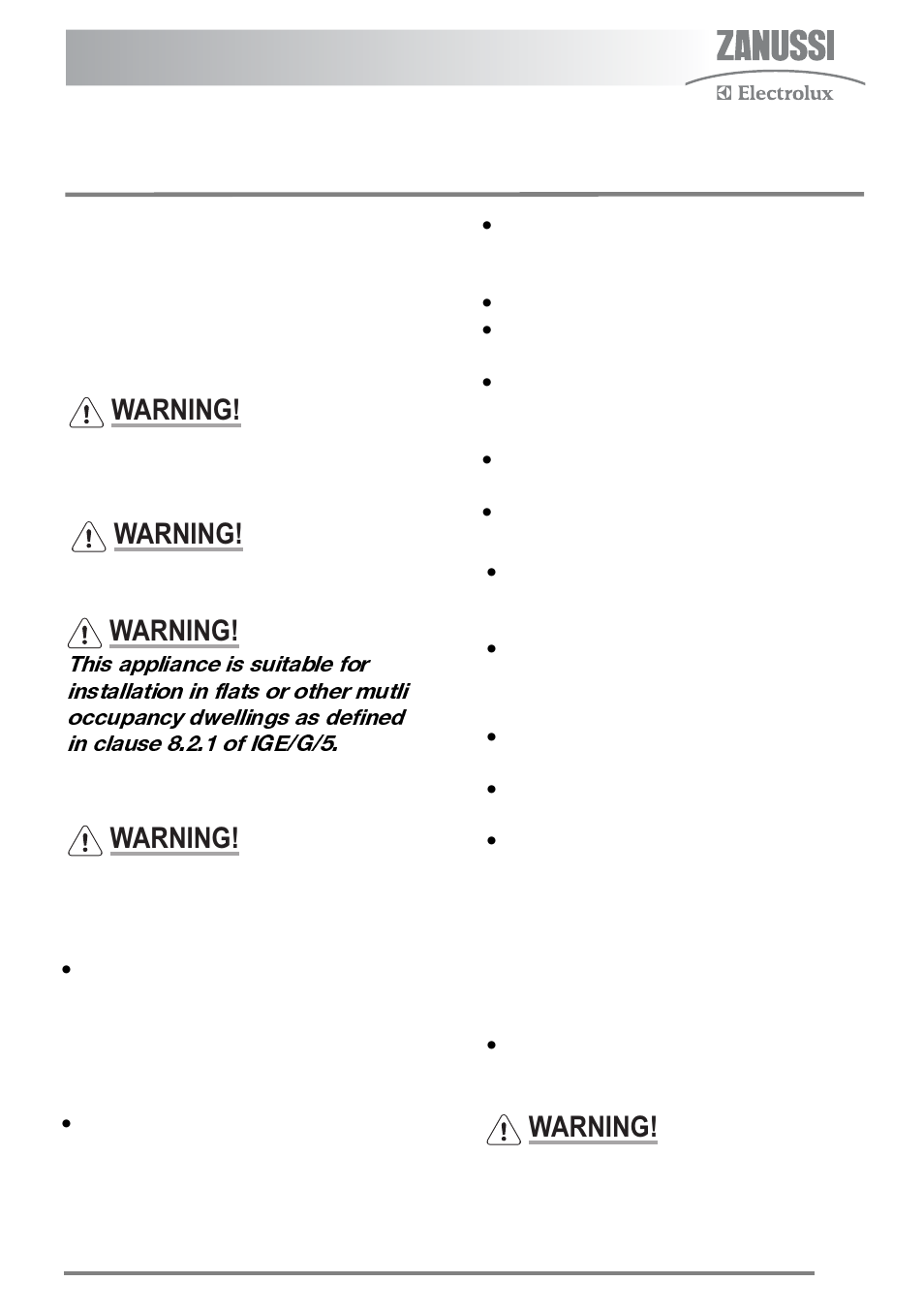 Important safety instructions, Installation, Child safety | Warning | Zanussi FH10 User Manual | Page 3 / 44