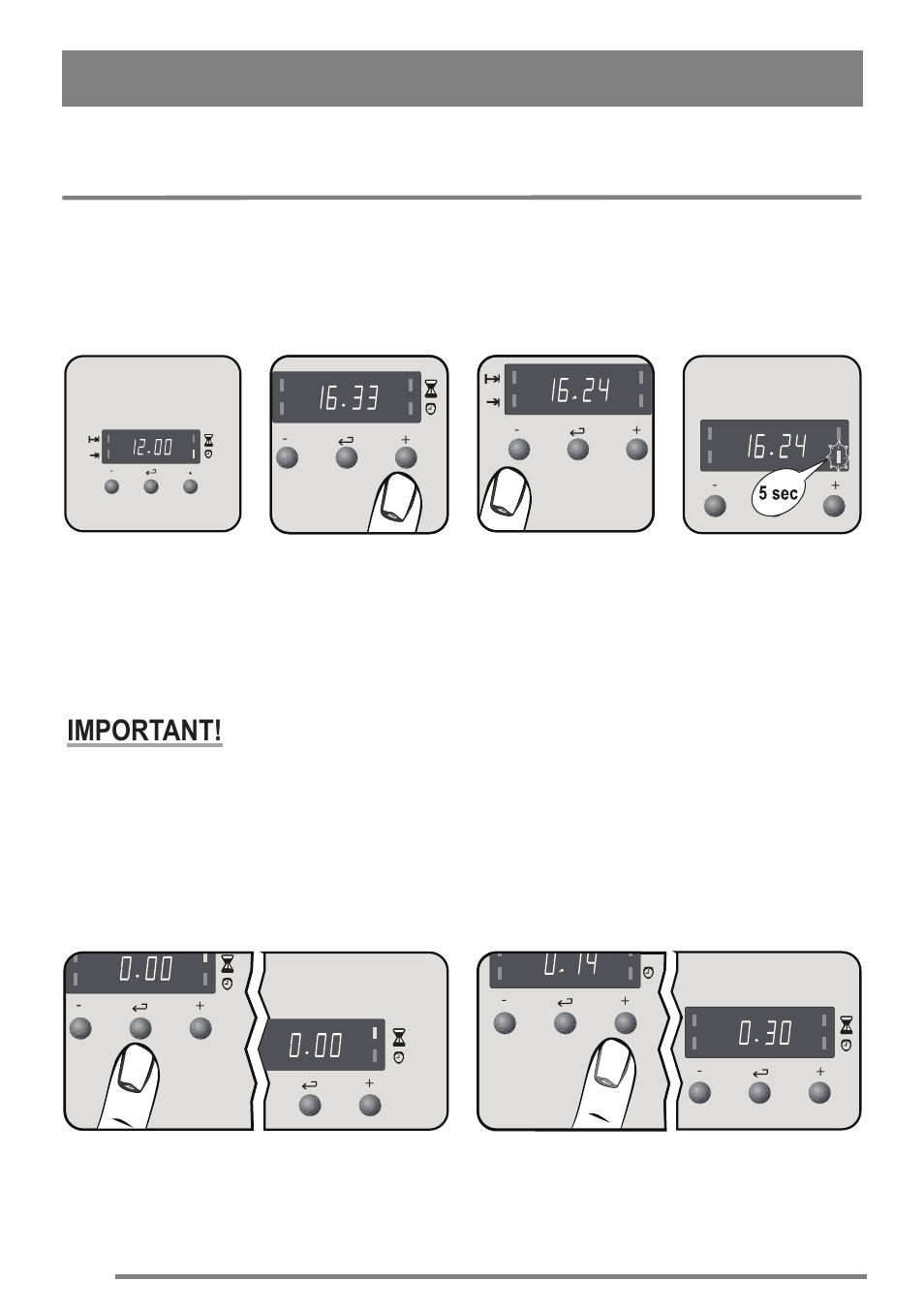 The electronic timer, Important | Zanussi FH10 User Manual | Page 8 / 44