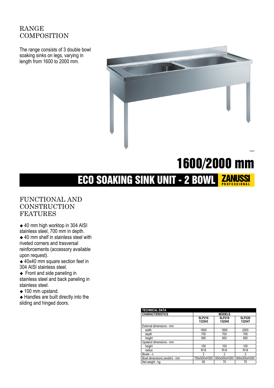 Zanussi 132545 User Manual | 2 pages