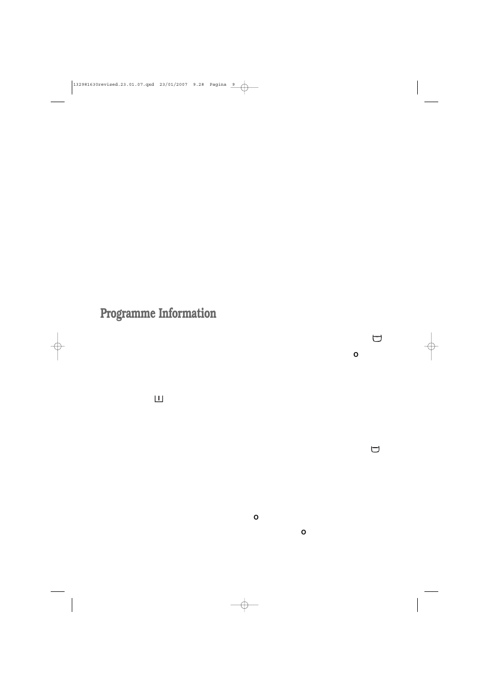 Programme information | Zanussi 1262 W User Manual | Page 9 / 30
