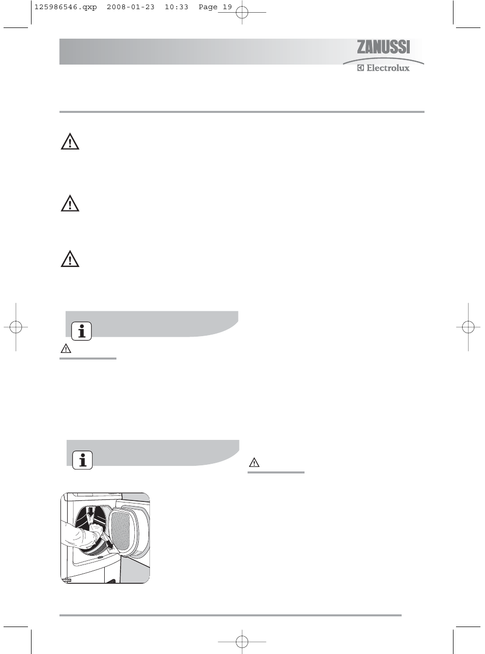 Installation | Zanussi ZDC46130S User Manual | Page 19 / 25