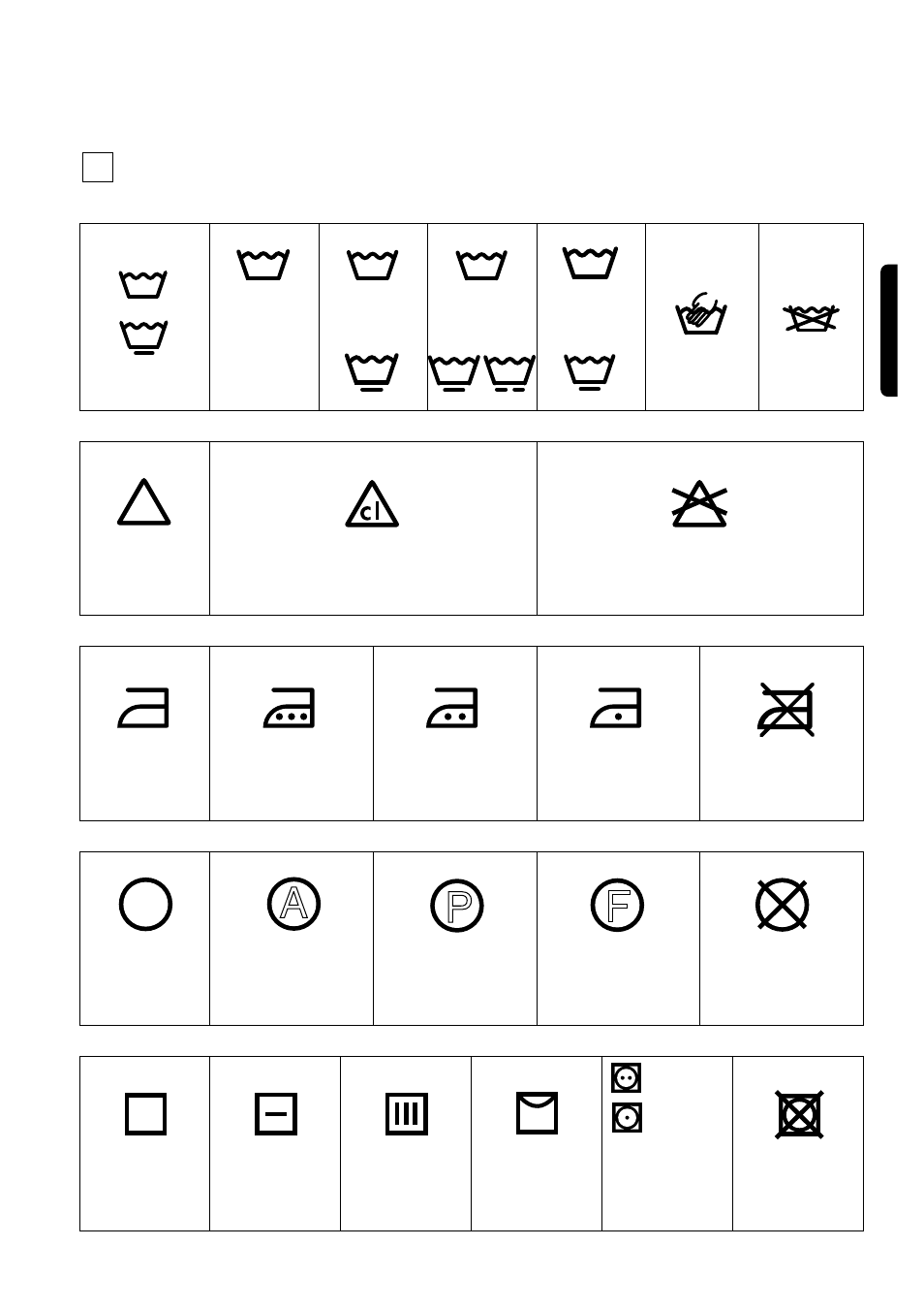 Ap f, International wash code symbols | Zanussi WASHER-DRYER WJS 1382 User Manual | Page 13 / 22