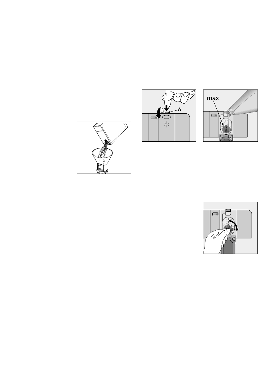 Filling with salt, Rinse aid, Filling with rinse aid | Adjusting the dose | Zanussi DE 6554 User Manual | Page 6 / 24