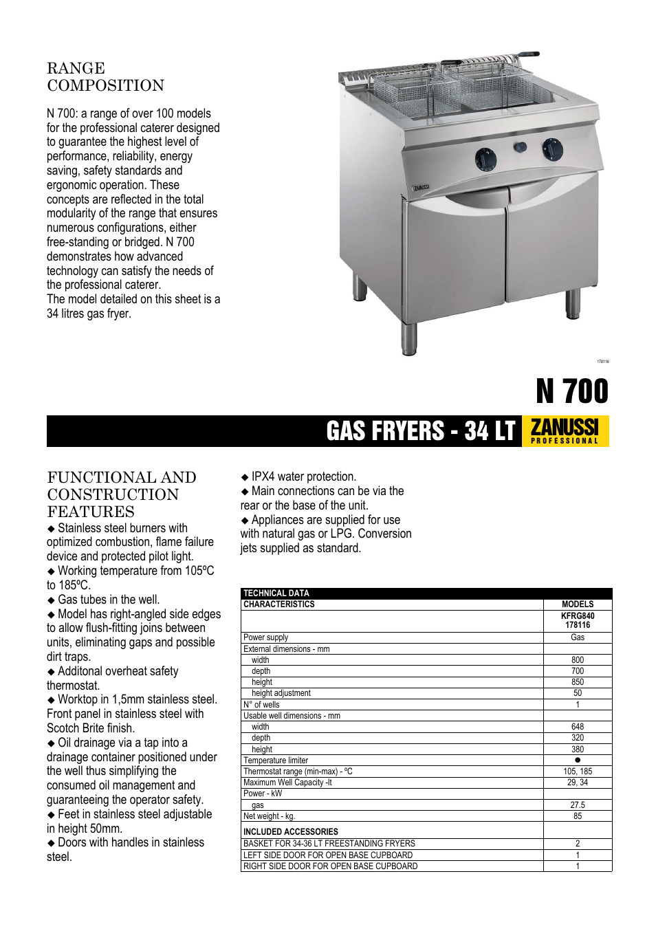 Zanussi 178116 User Manual | 2 pages