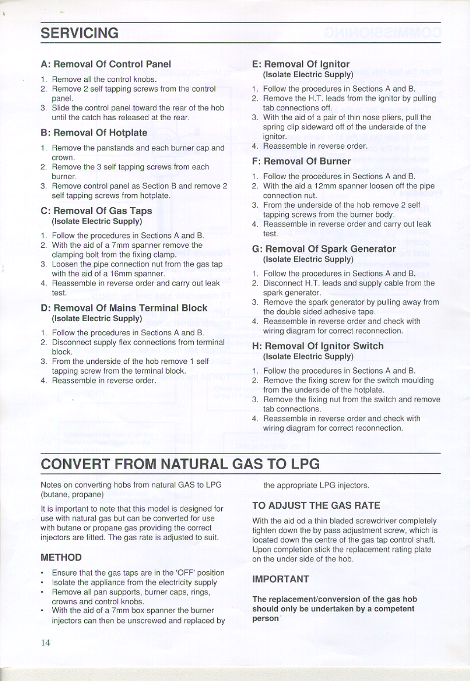 Zanussi ZGA 75 B User Manual | Page 21 / 22